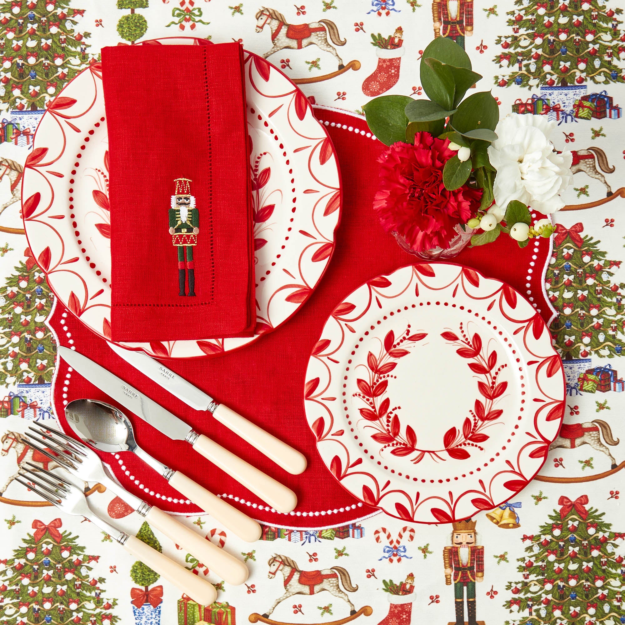 Eloise Red Linen Placemats (Set of 4)