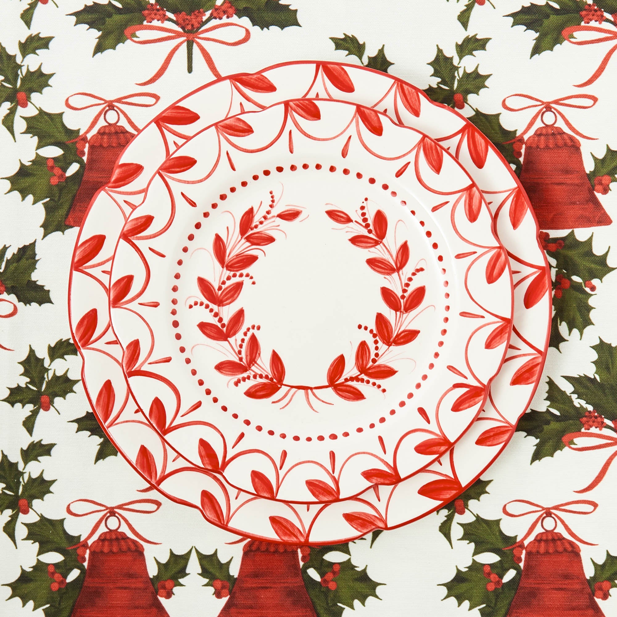 Elizabeth Red Garland Starter Plates