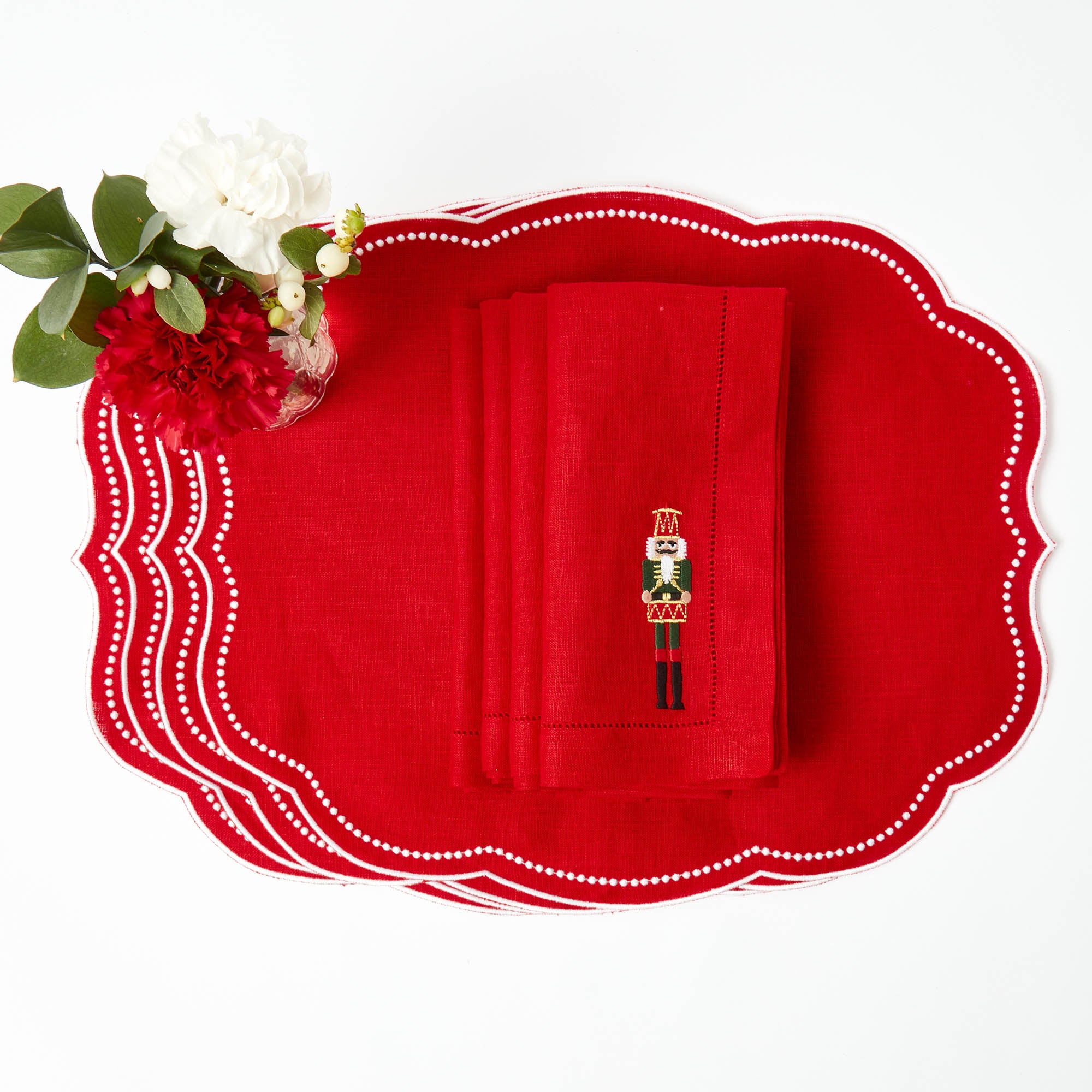 Eloise Red Linen Placemats (Set of 4)