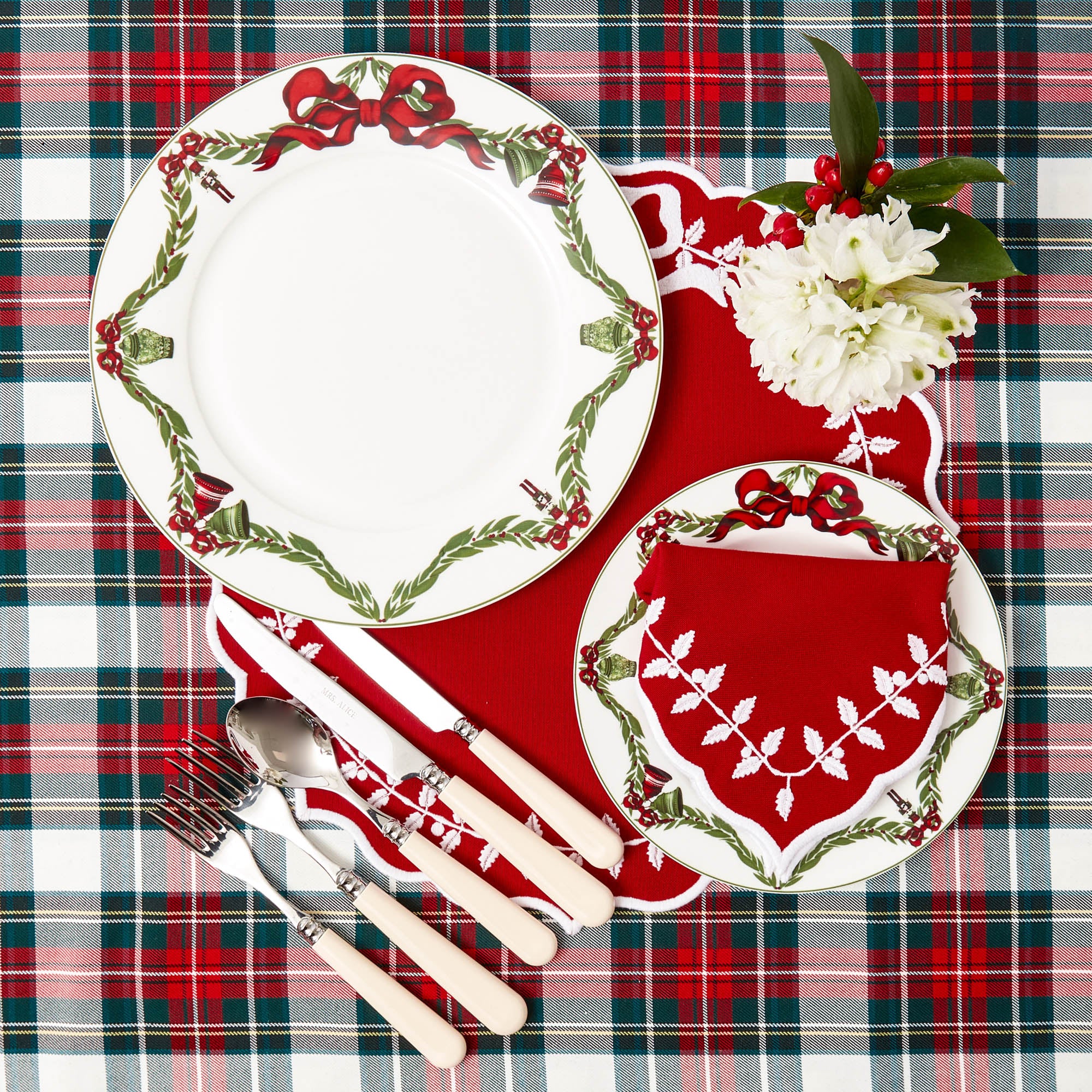 Christmas Garland Dinner Plate (Set of 4)