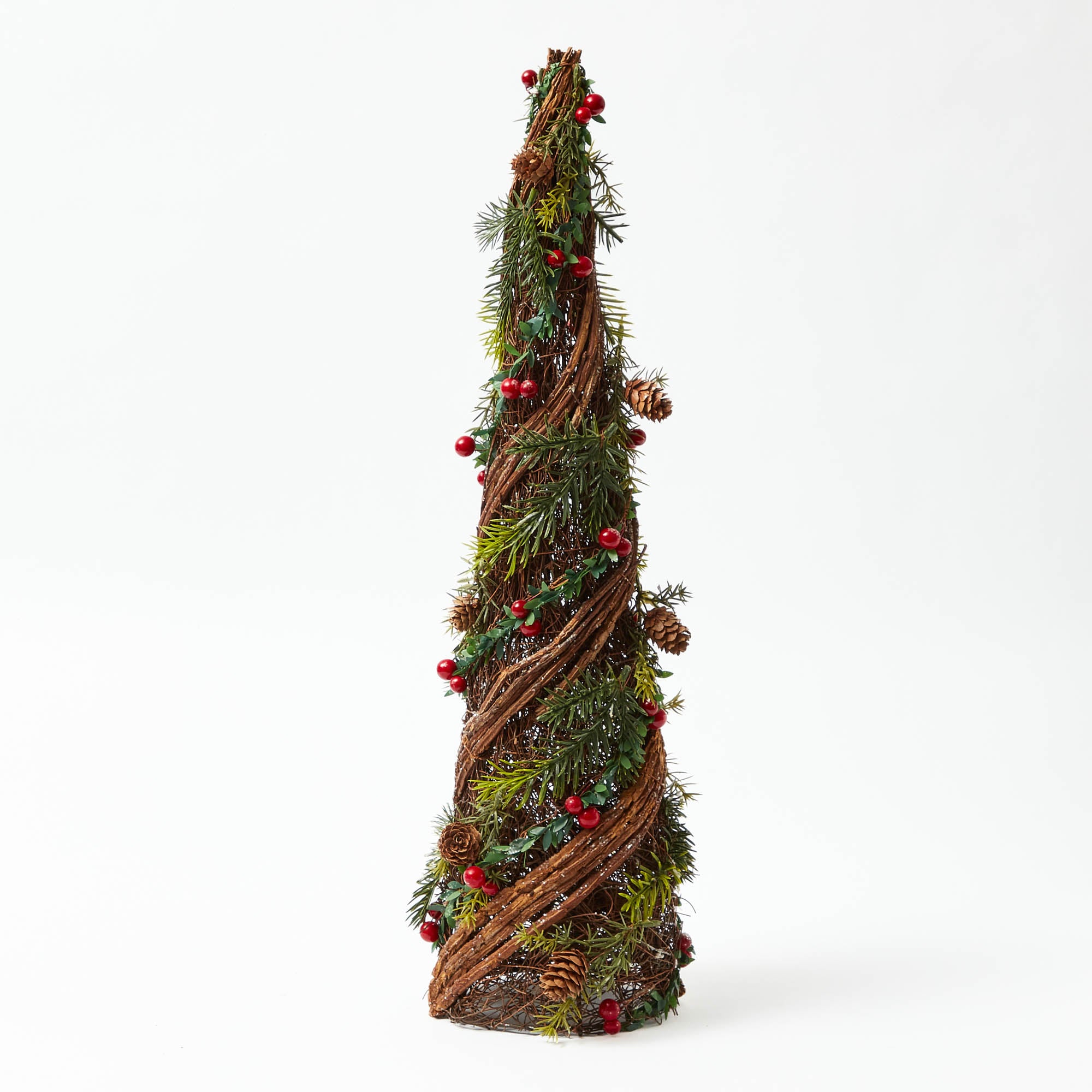 Decorative Festive Tree with Red & Green Tartan Bow