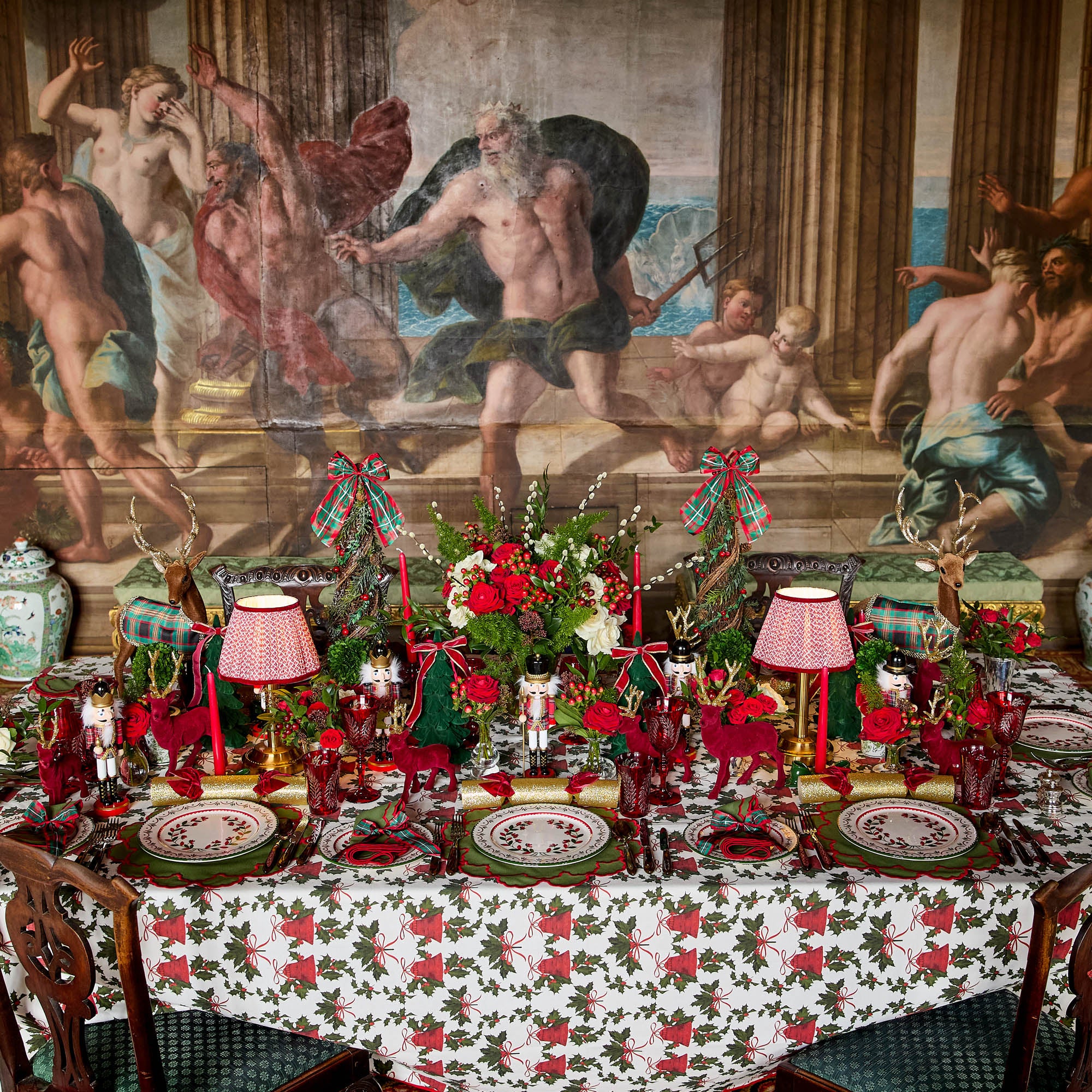 Katherine Green & Red Placemats (Set of 4)