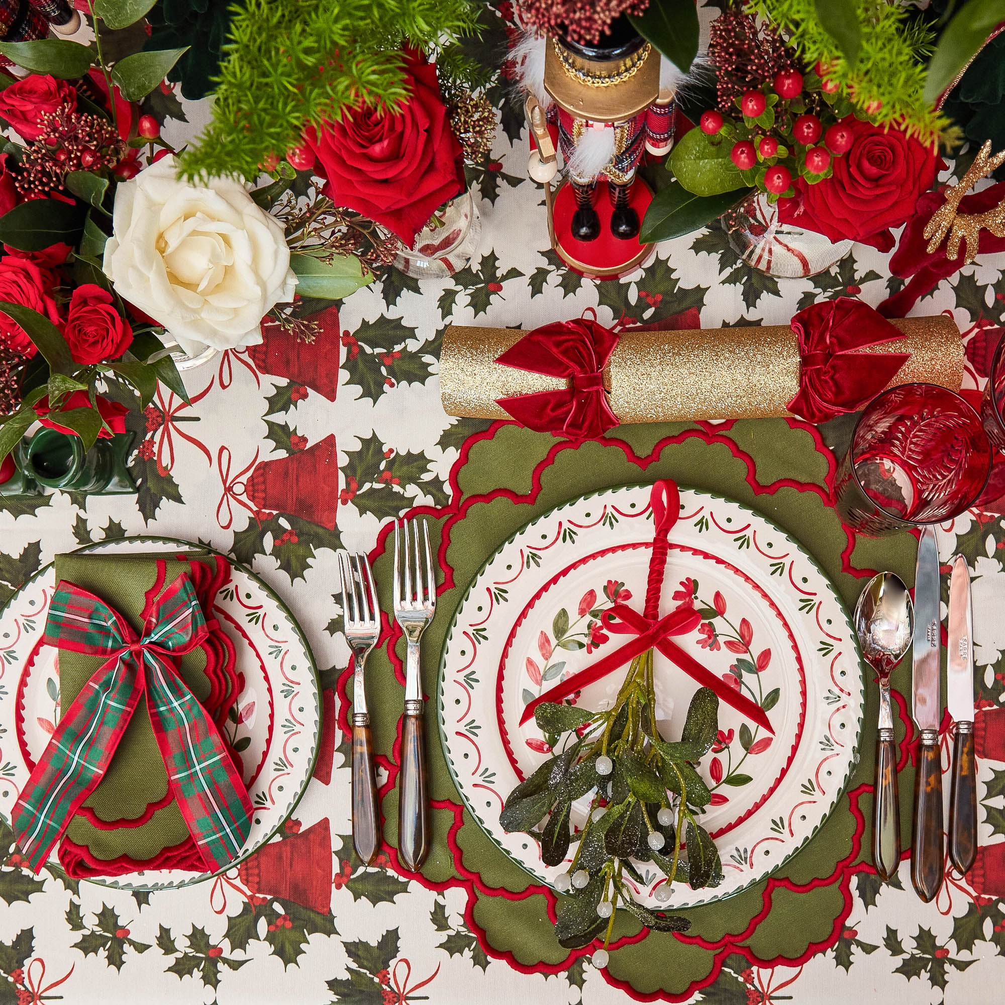 Katherine Green & Red Placemats (Set of 4)
