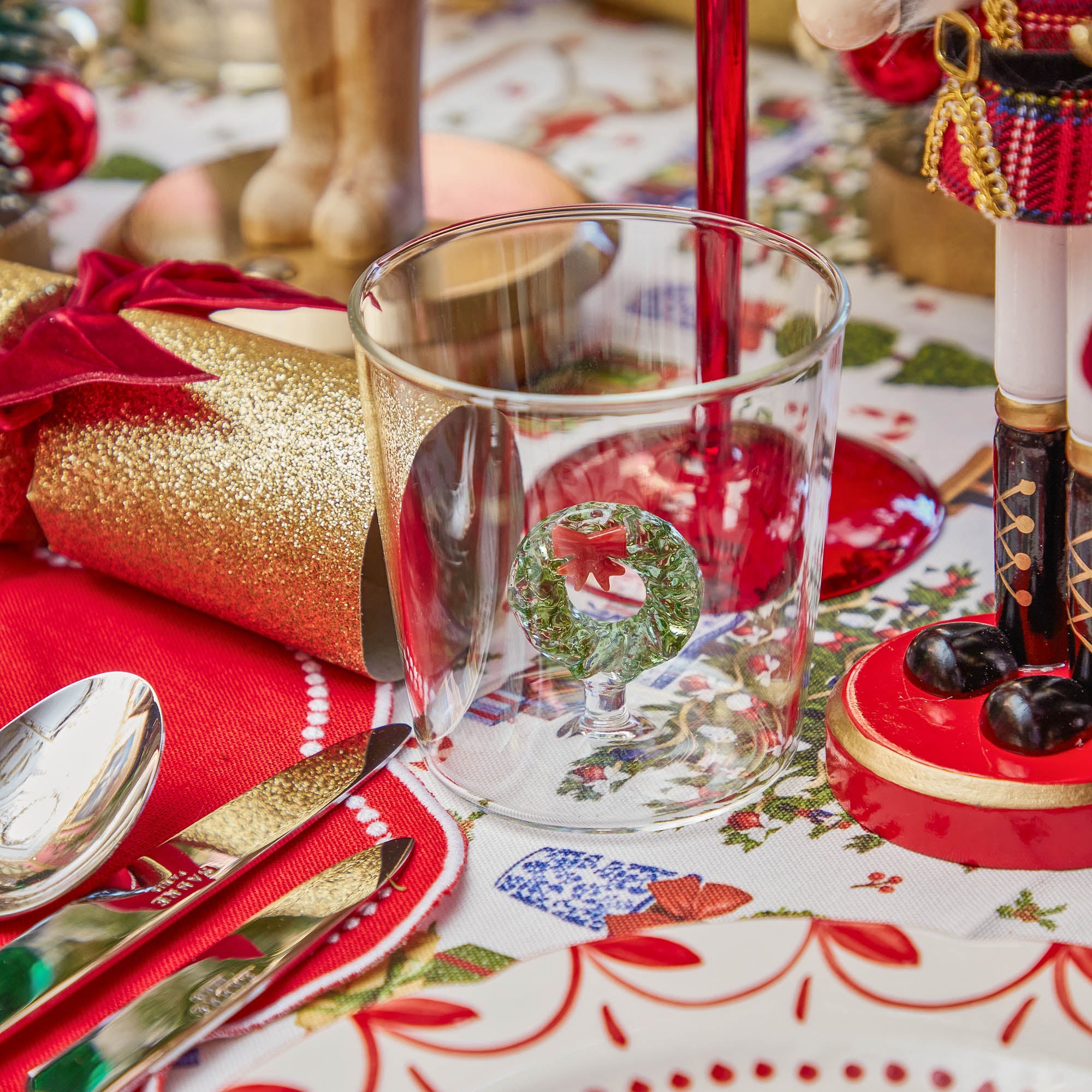 Christmas Wreath Glasses (Set of 4)