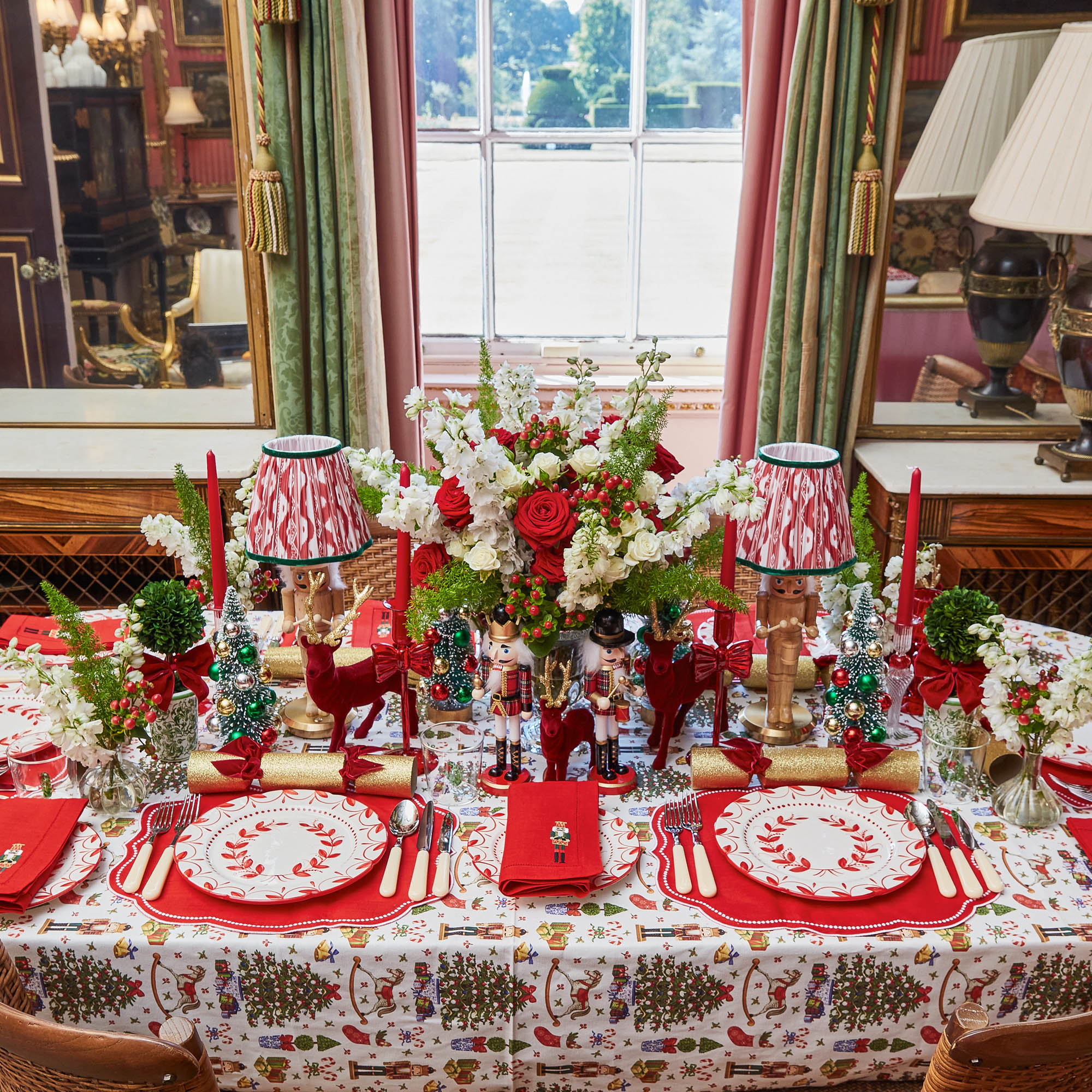 Eloise Red Linen Placemats (Set of 4)