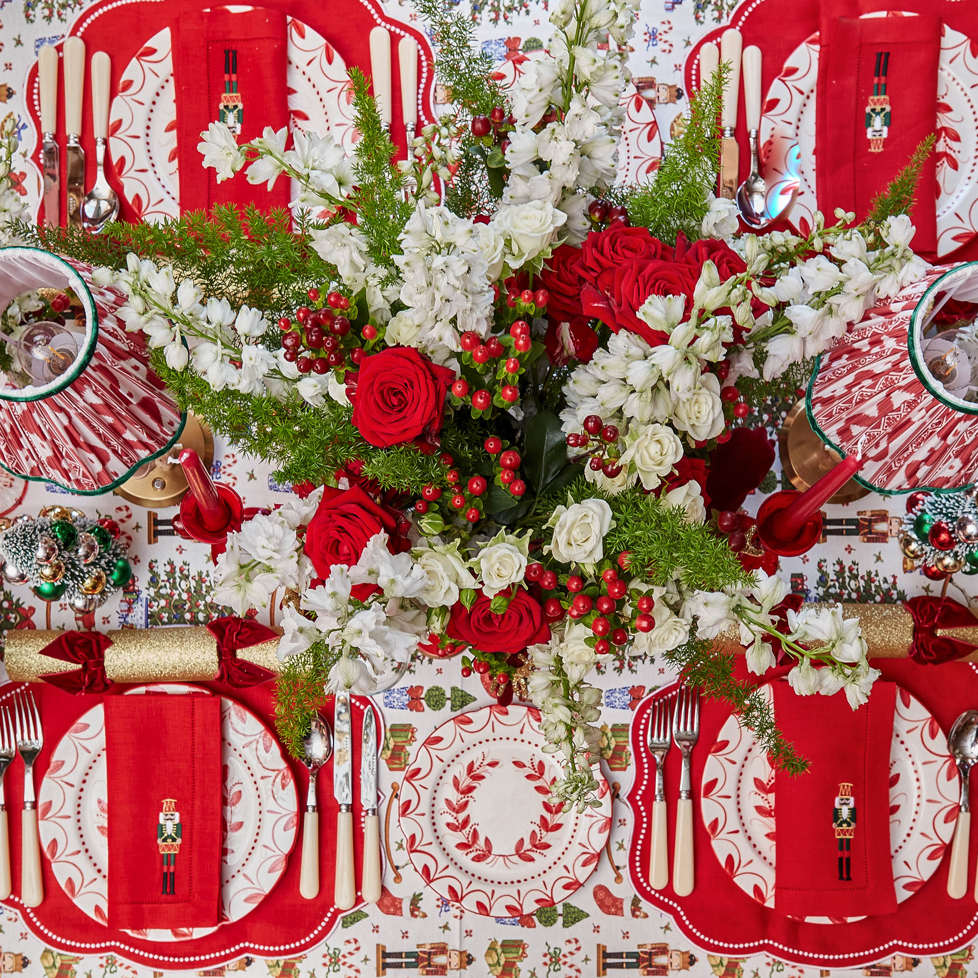 Eloise Red Linen Placemats (Set of 4)