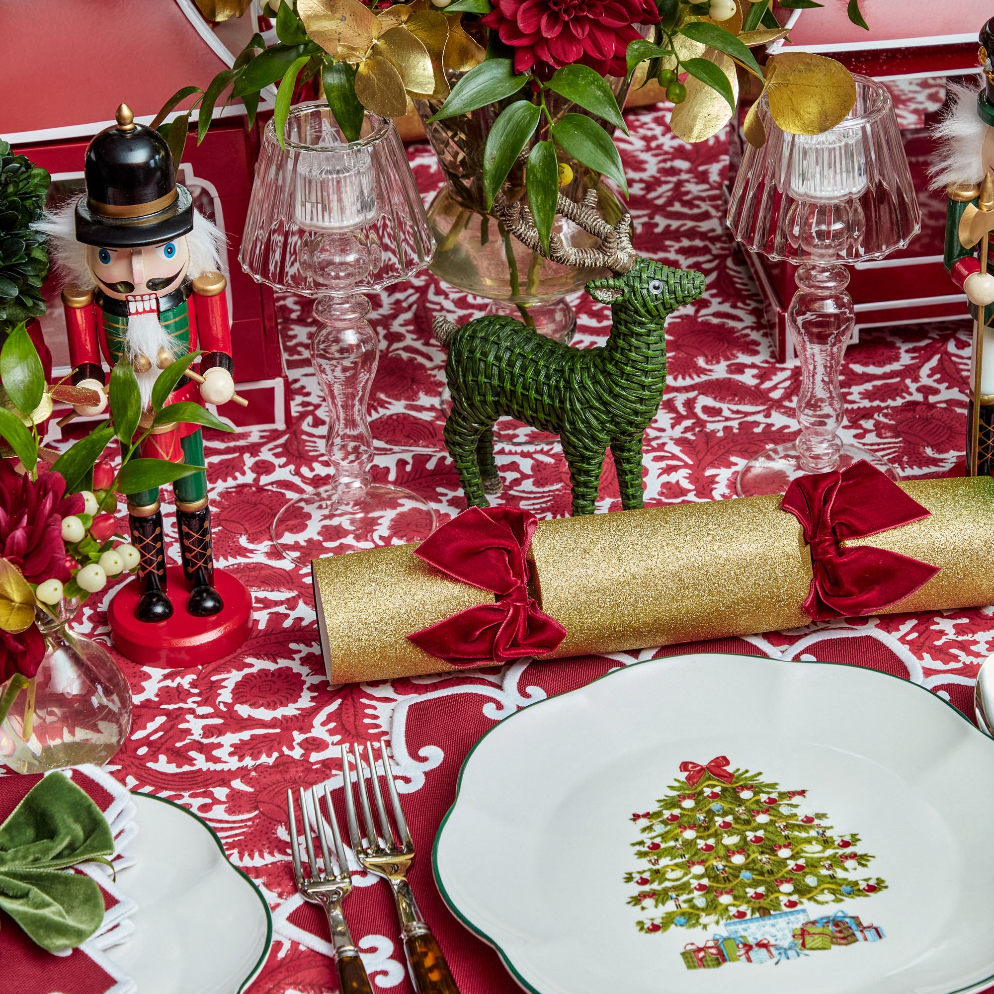 Elevate your holiday decorations with the whimsical appeal of these Rattan Reindeer.