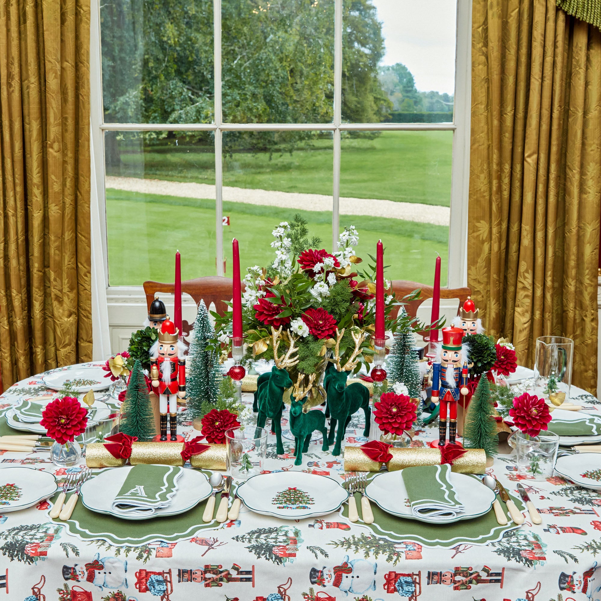 Elevate your Christmas table decor with Katherine Green Placemats (Set of 4).
