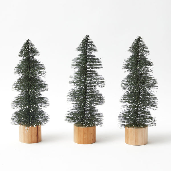 Set of 3 enchanting green swirl trees for holiday decor.