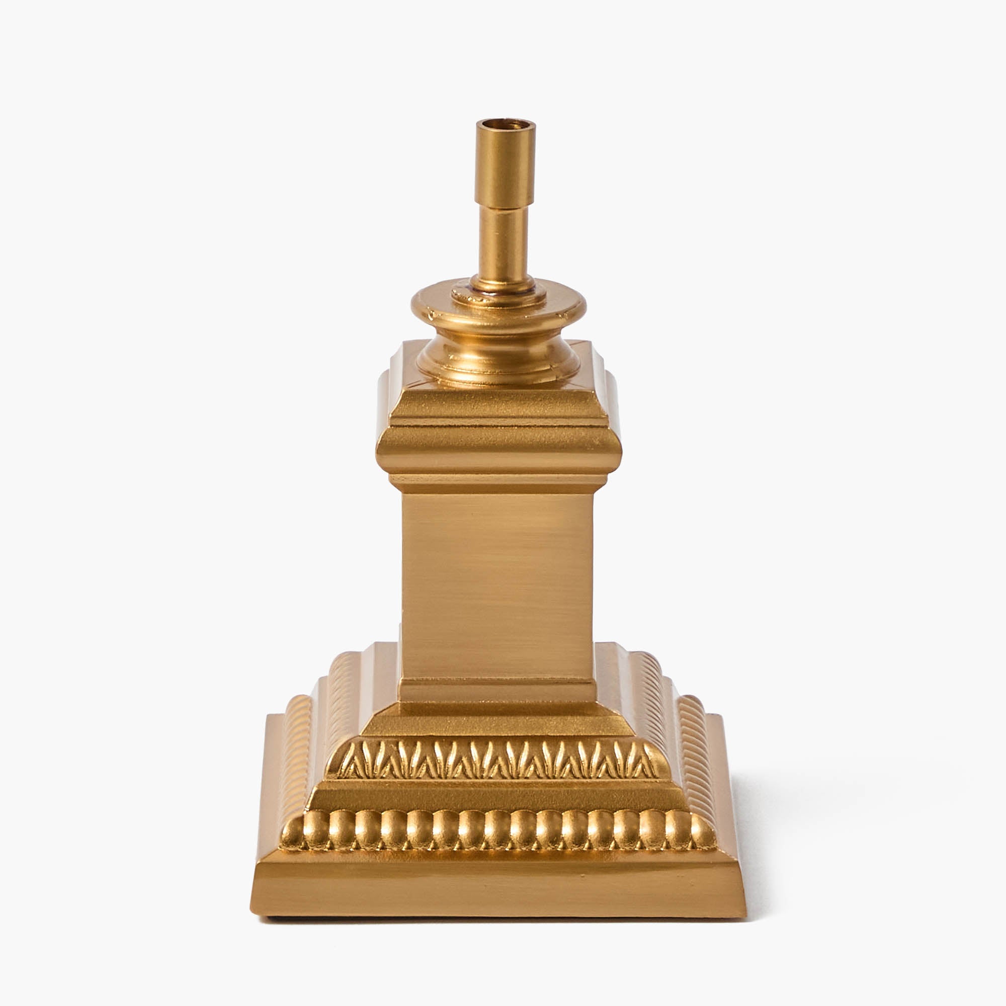 Short Corinthian Square Rechargeable Lamp with Cream Shade (18cm)