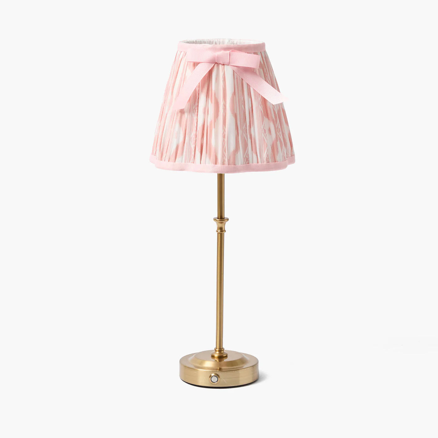 Edie Tall Rechargeable Lamp with Pink Ikat Bow Shade (18cm)