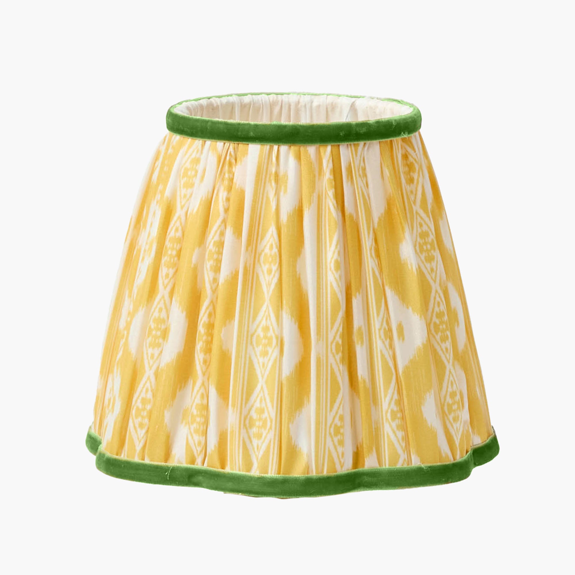 Rechargeable Lamp with Yellow & Green Ikat Shade (18cm)