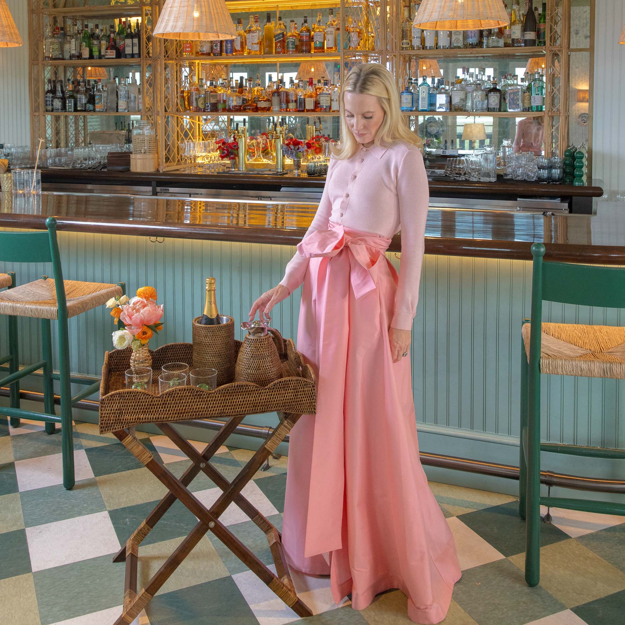 Dark Brown Rattan Butlers Tray