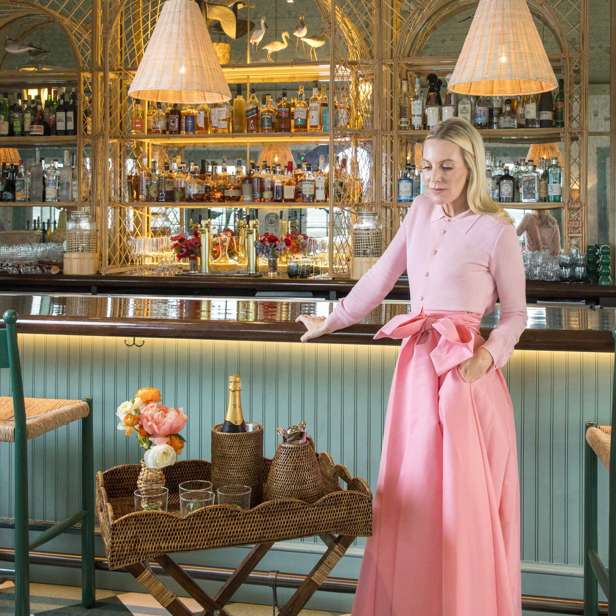 Dark Brown Rattan Wine Cooler