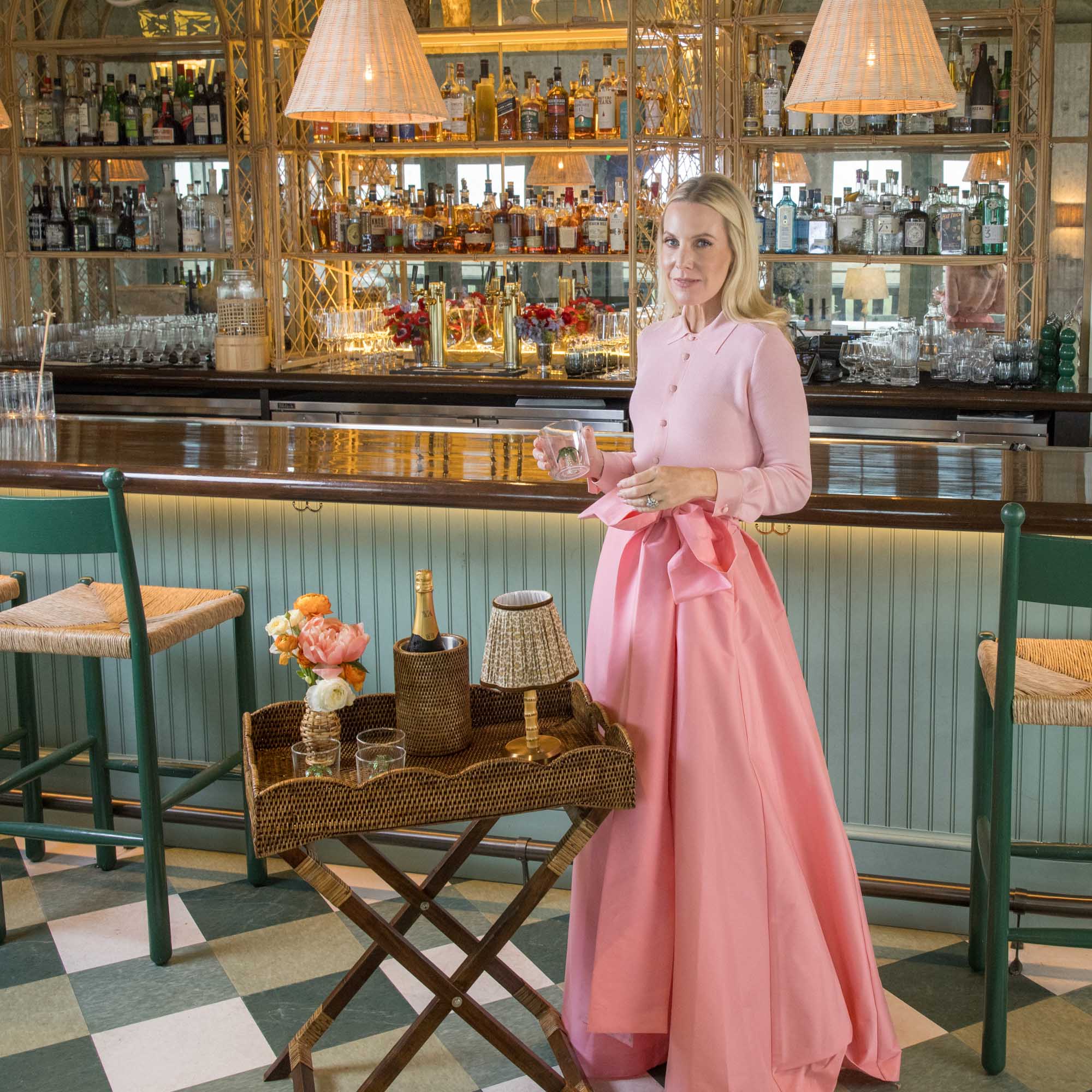 Short Bamboo Rechargeable Lamp with Leopard Shade (18cm)