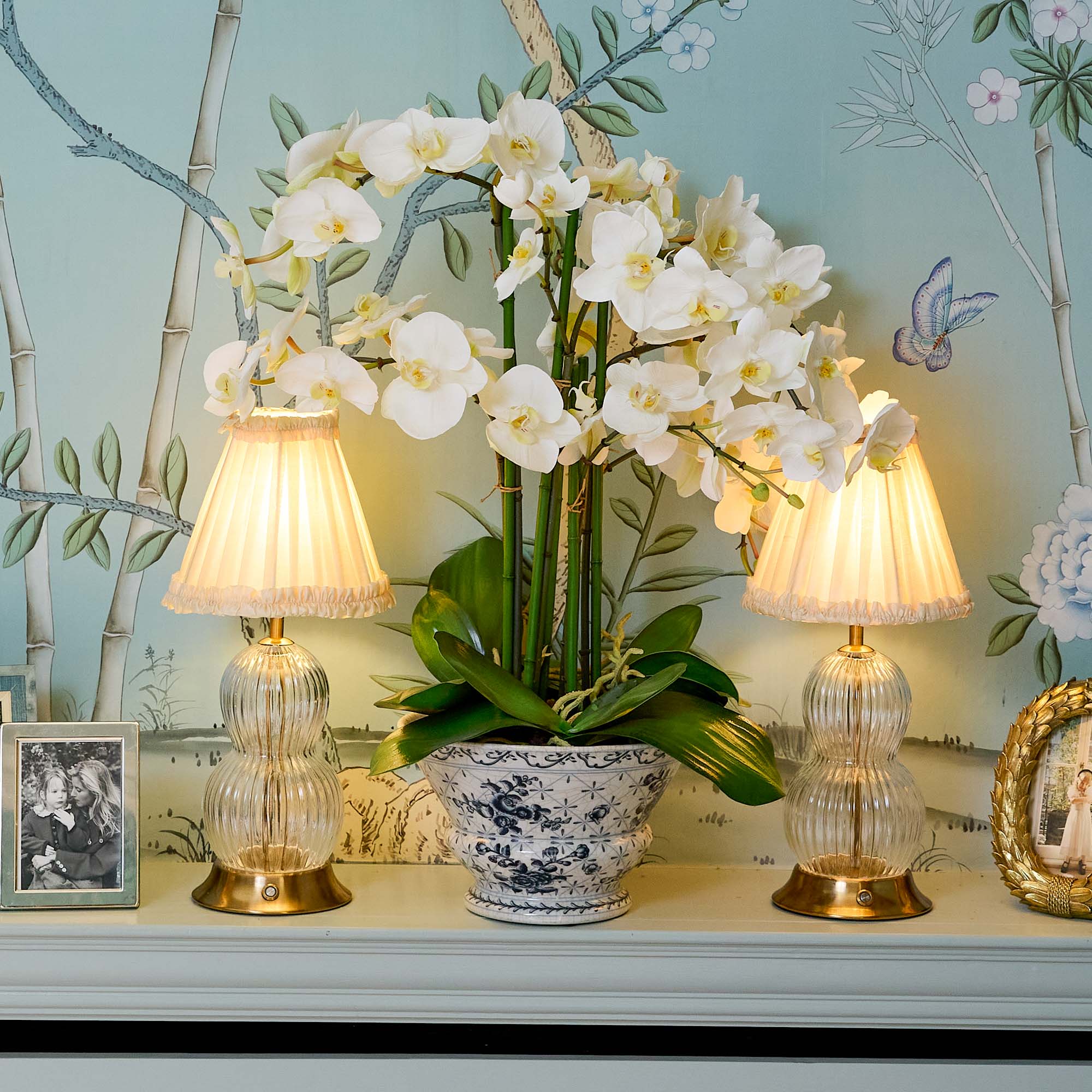 Faux Orchid in Chinoiserie Planter
