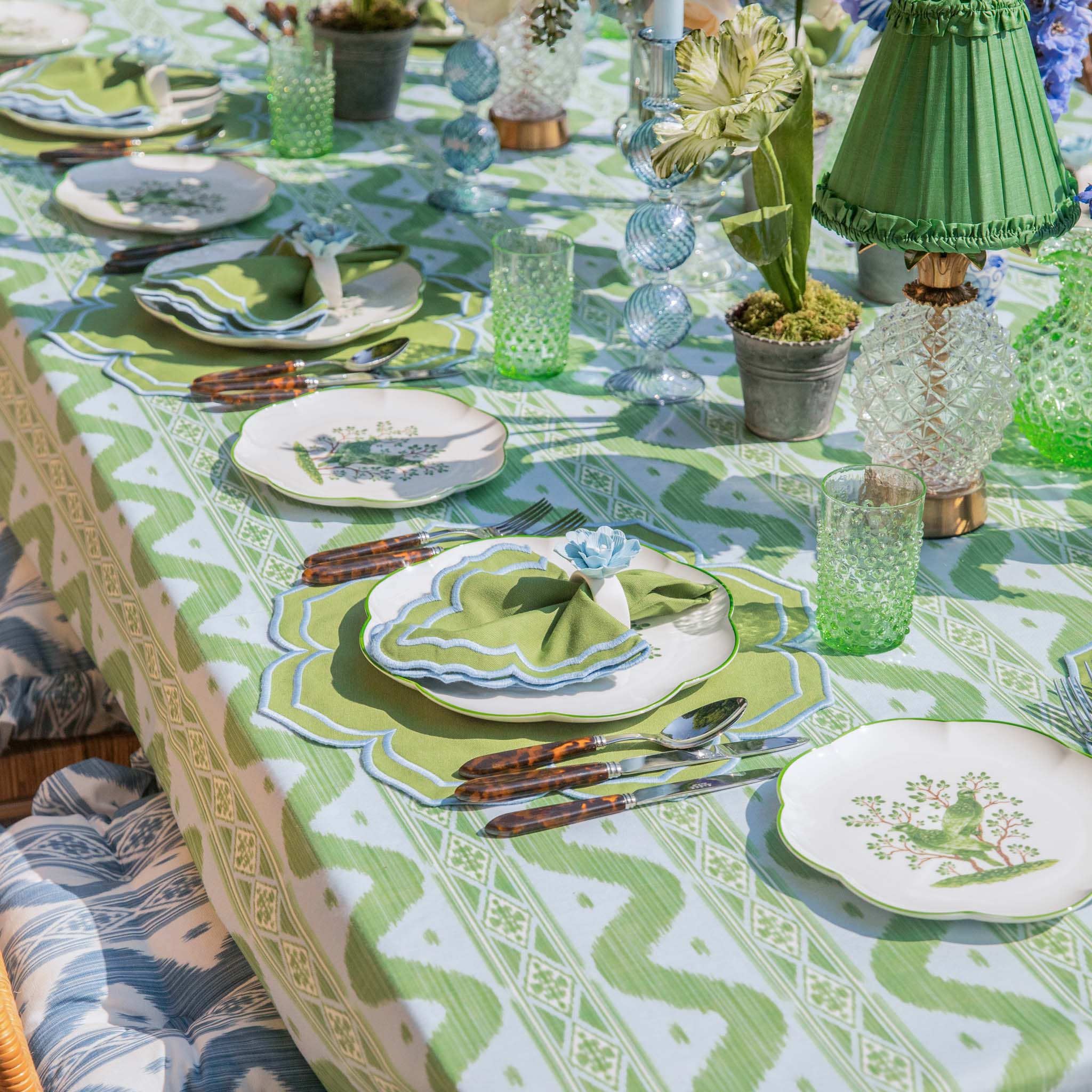 Emerald Hobnail Glasses (Set of 6)