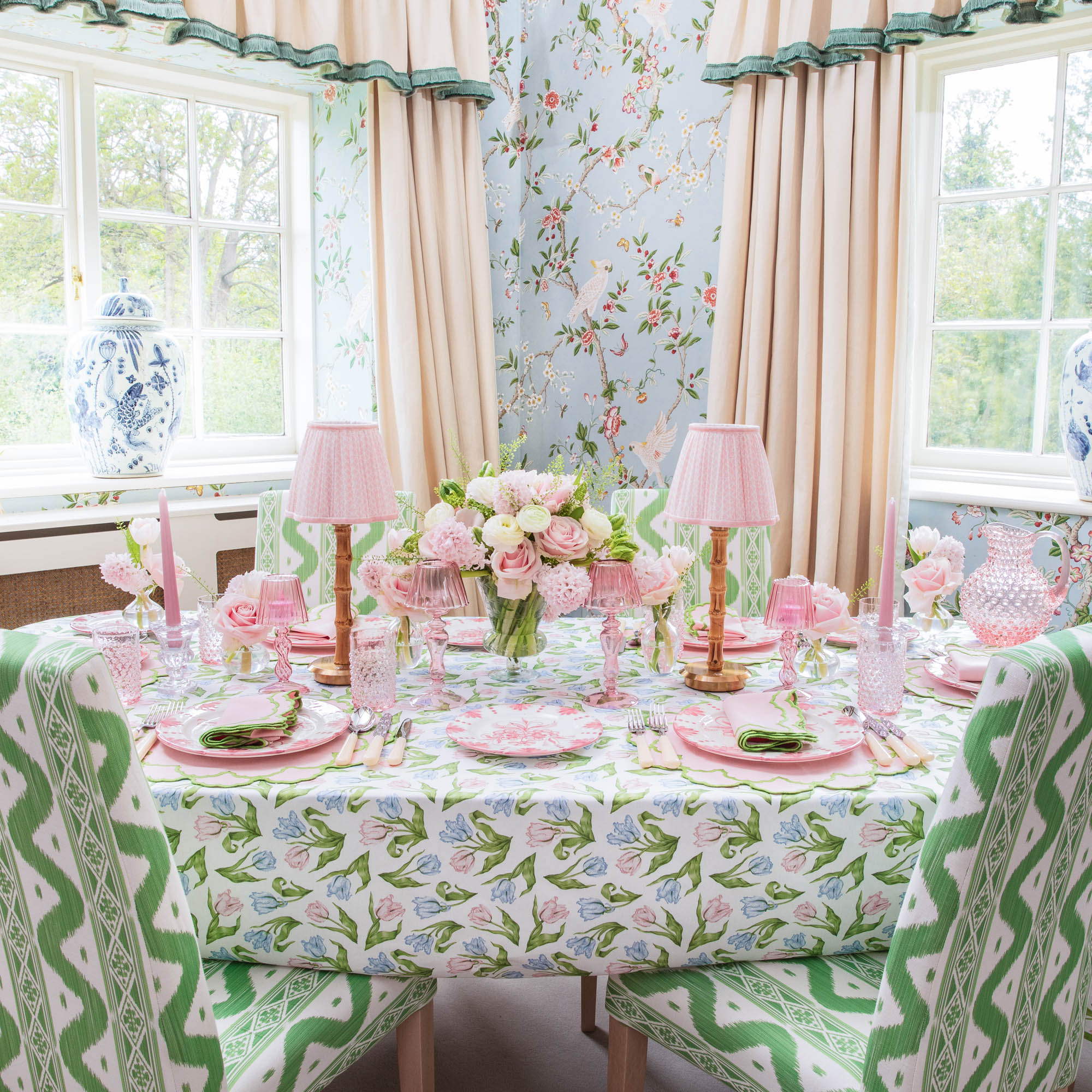 Lily Pink & Green Placemats (Set of 4)