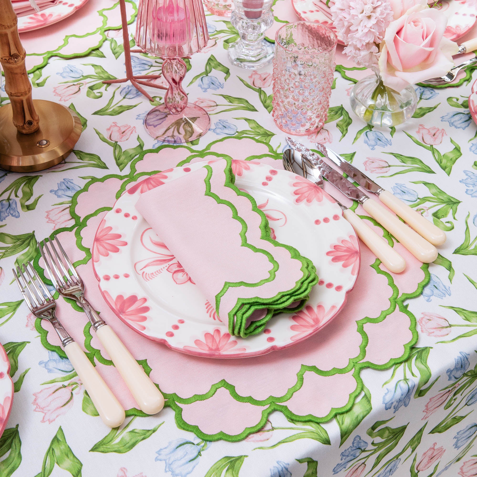 Lily Pink & Green Placemats (Set of 4)