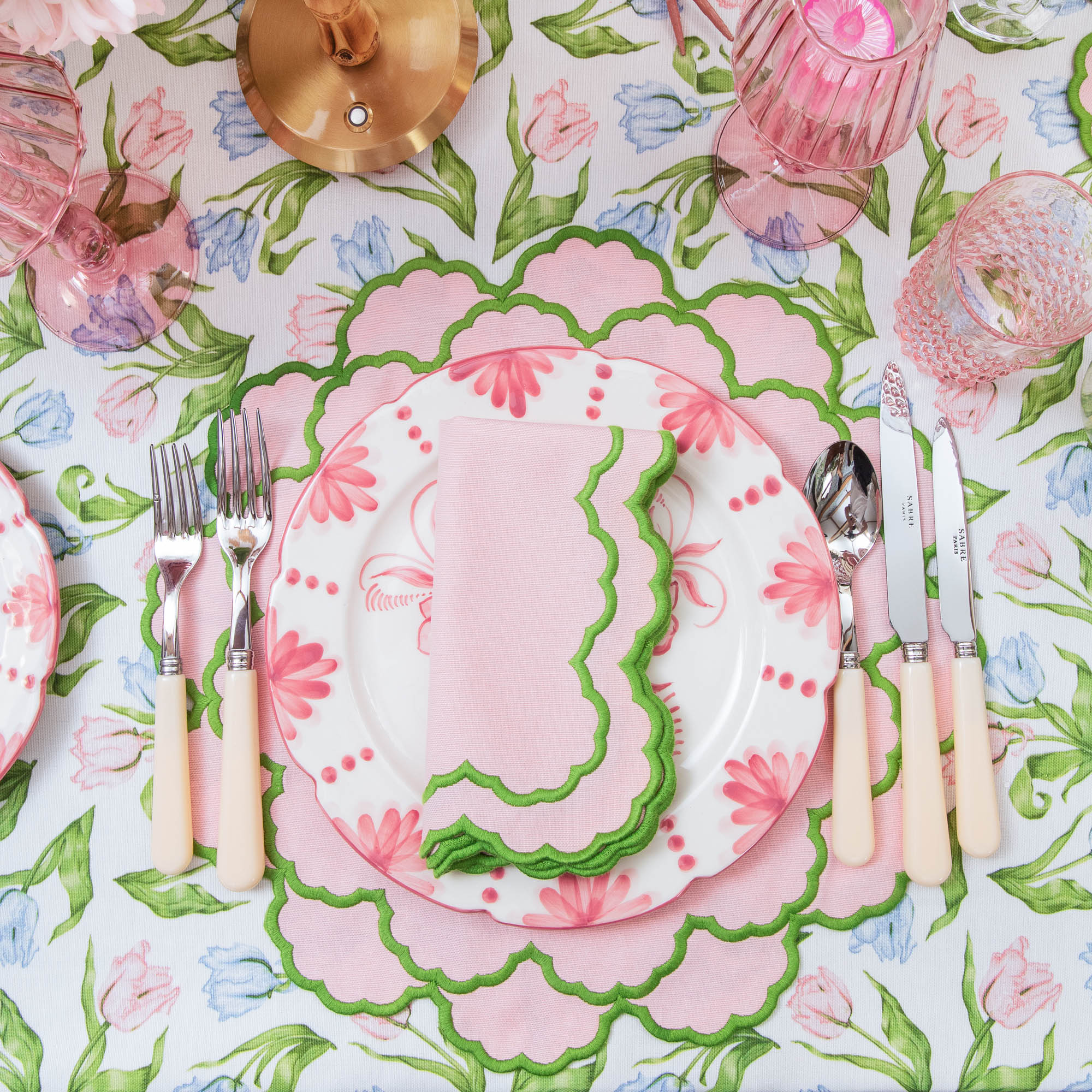 Lily Pink & Green Placemats (Set of 4)