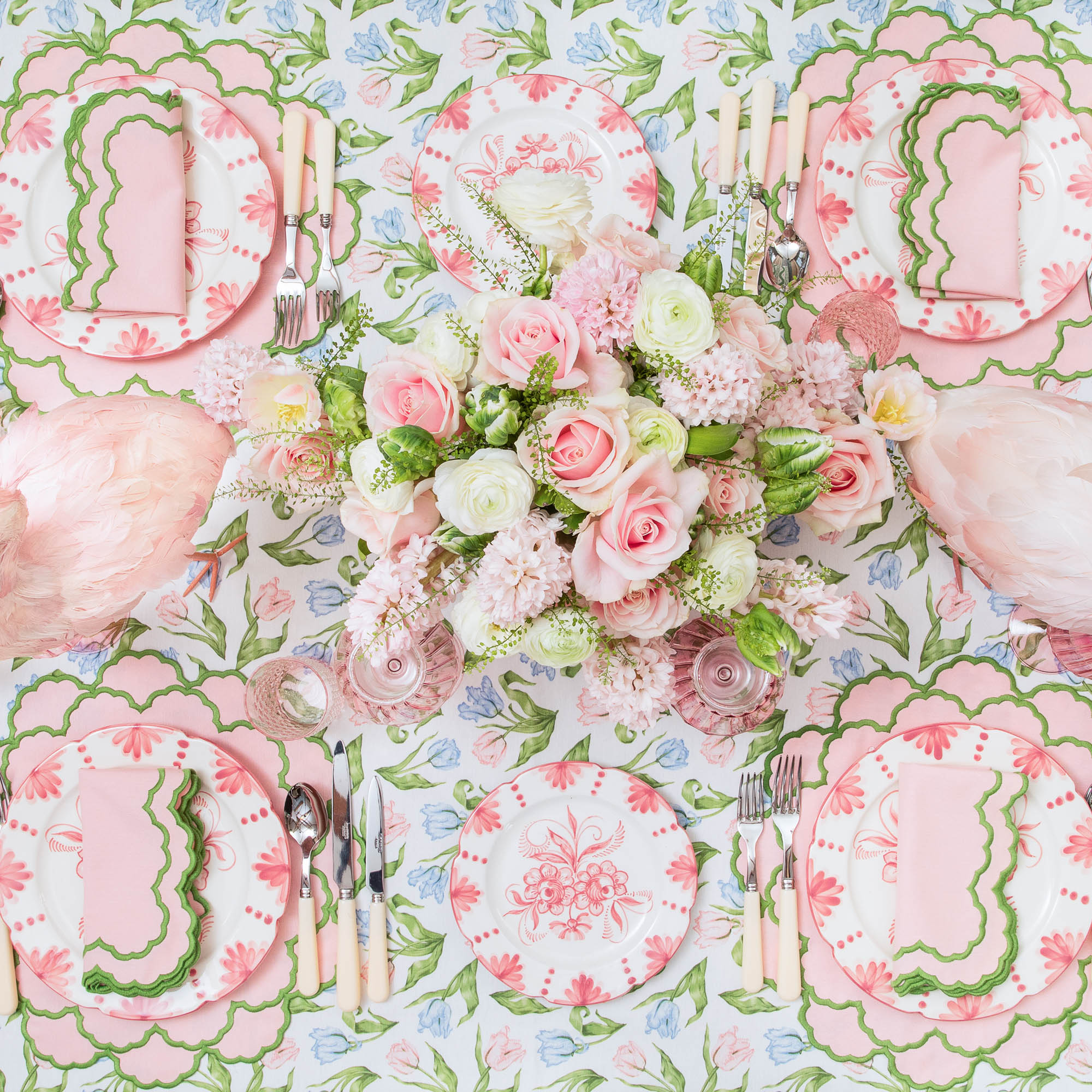 Lily Pink & Green Placemats (Set of 4)
