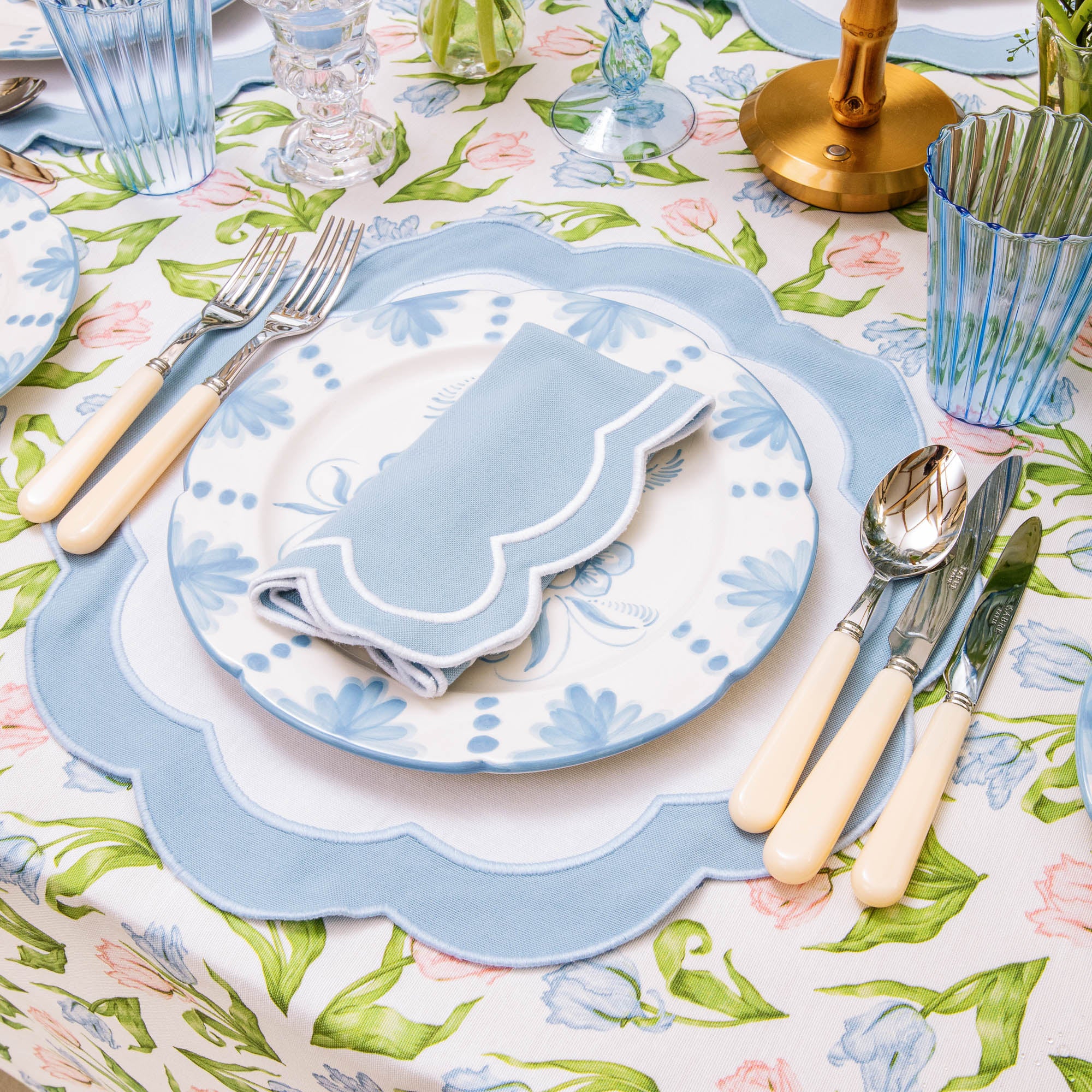 Serena Appliqué Blue Napkins (Set of 4)