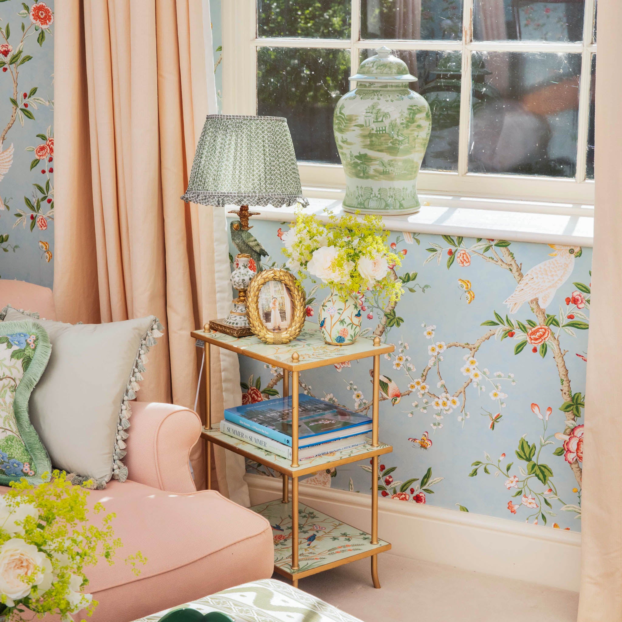 Medium Green Chinoiserie Ginger Jar