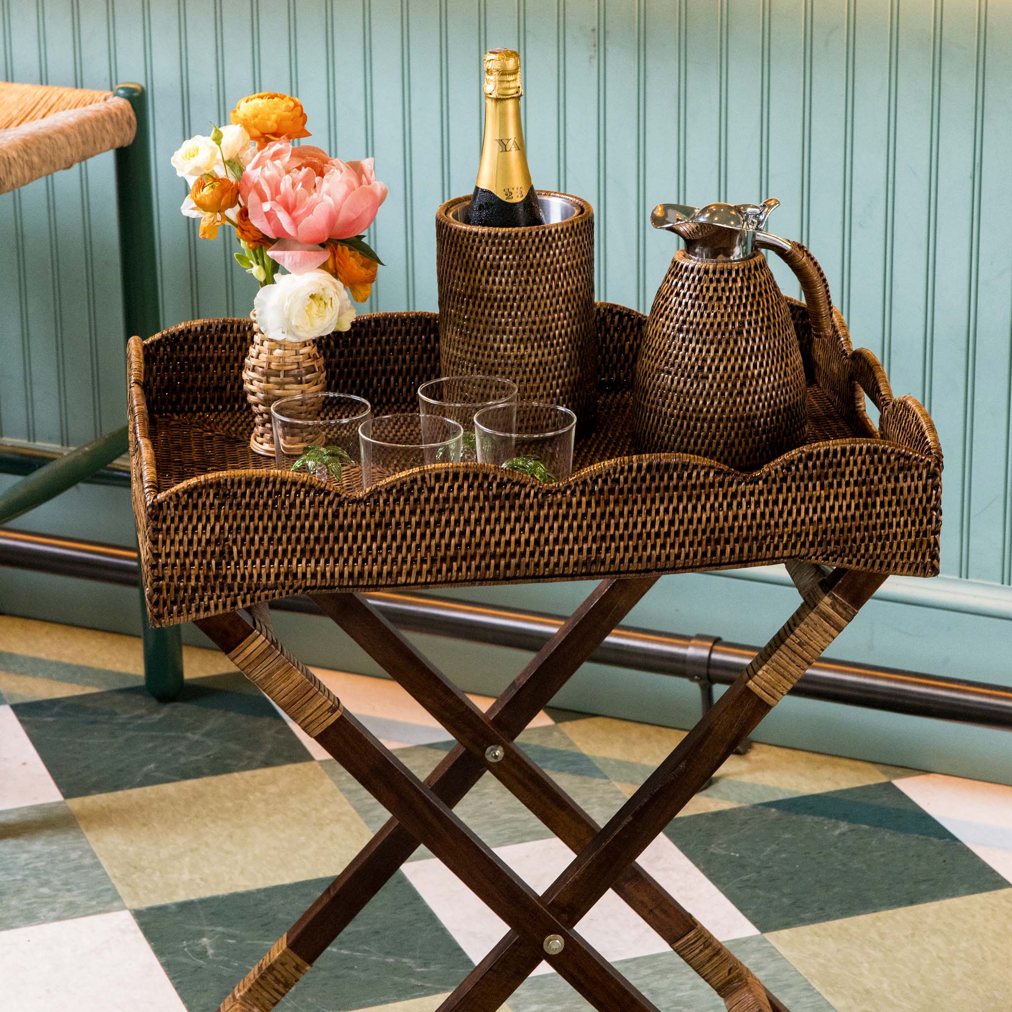 Dark Brown Rattan Thermos