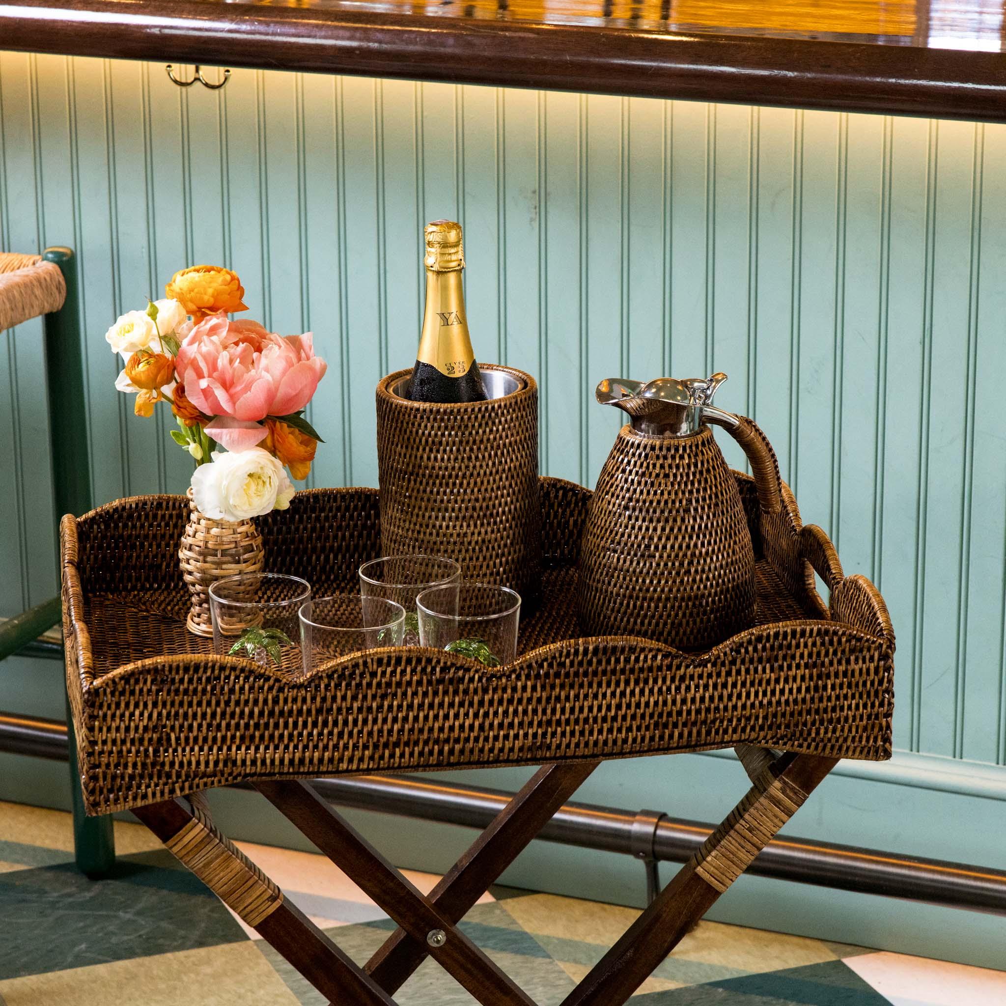 Dark Brown Rattan Thermos