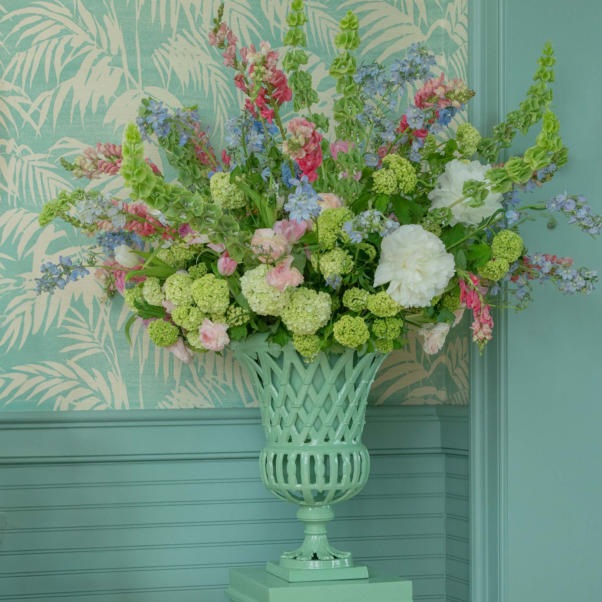 Adelaide Soft Green Lattice Urn