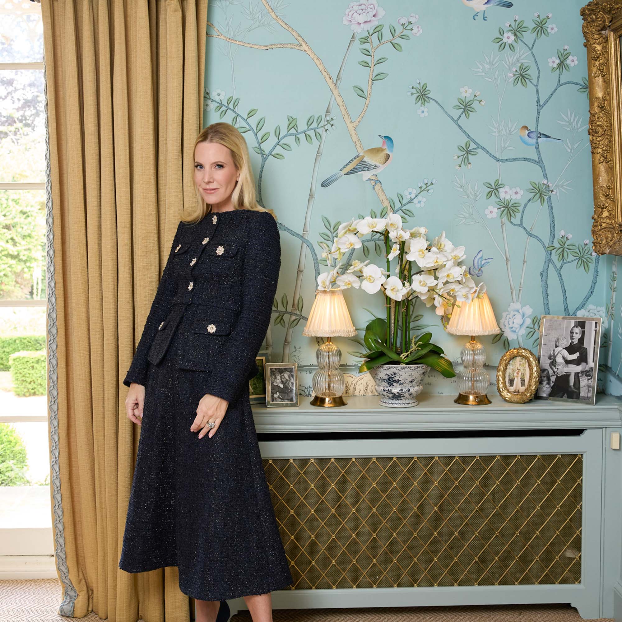 Faux Orchid in Chinoiserie Planter