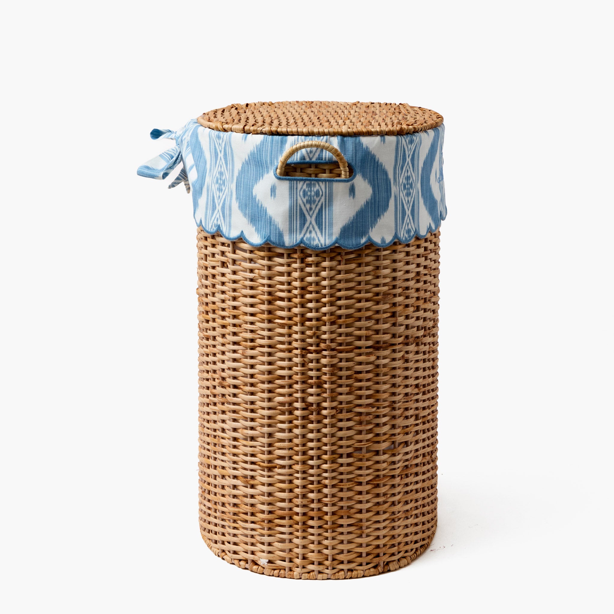 Isabella Rattan Laundry Basket with Ikat Liner