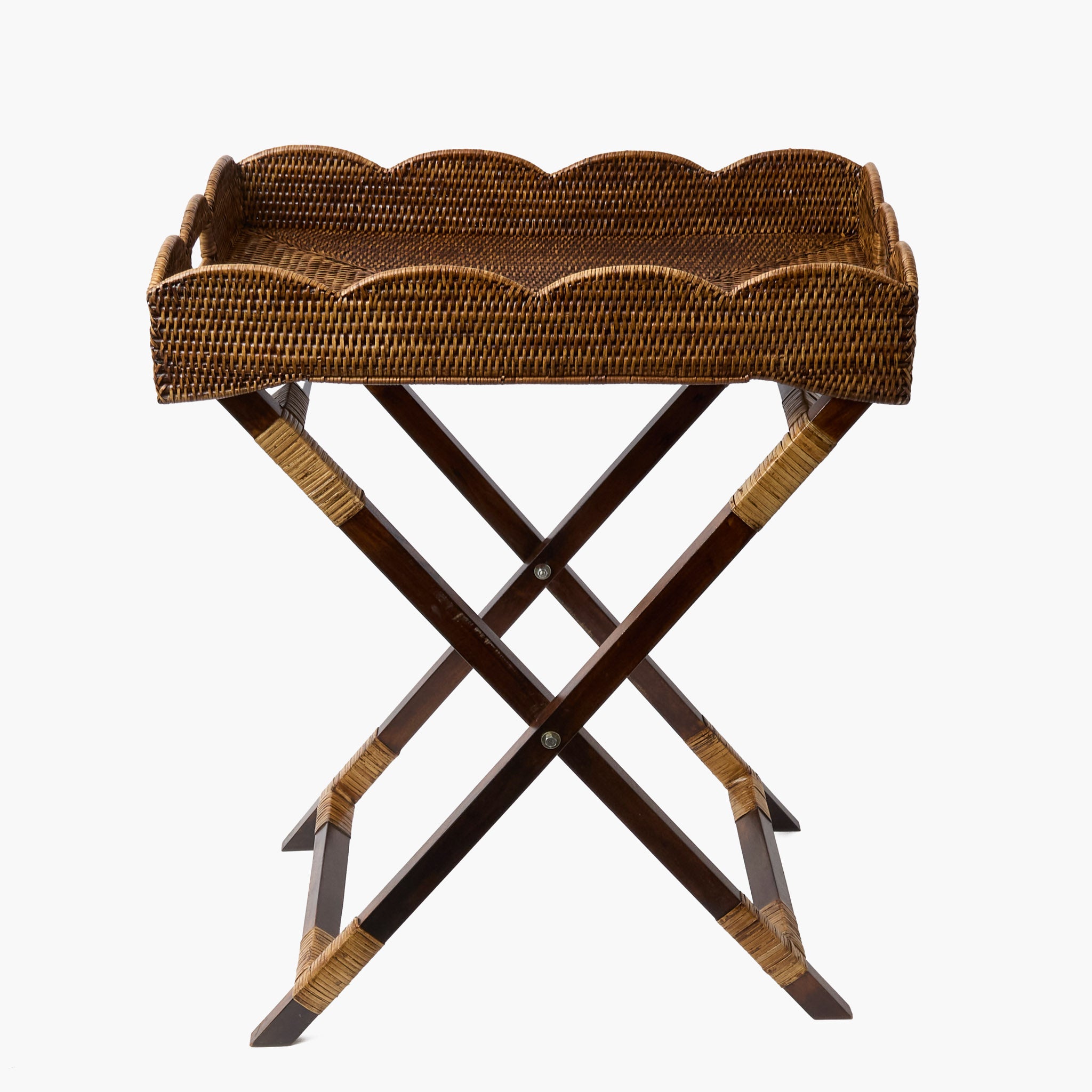 Dark Brown Rattan Butlers Tray