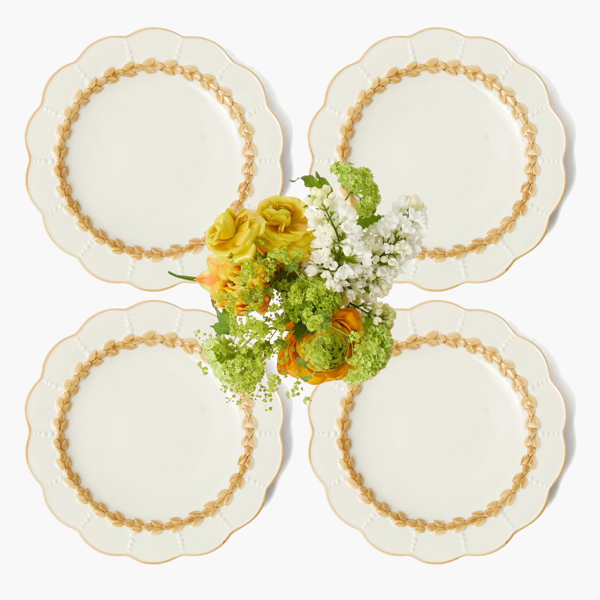 Putty Laurel Dinner Plates (Set of 4)