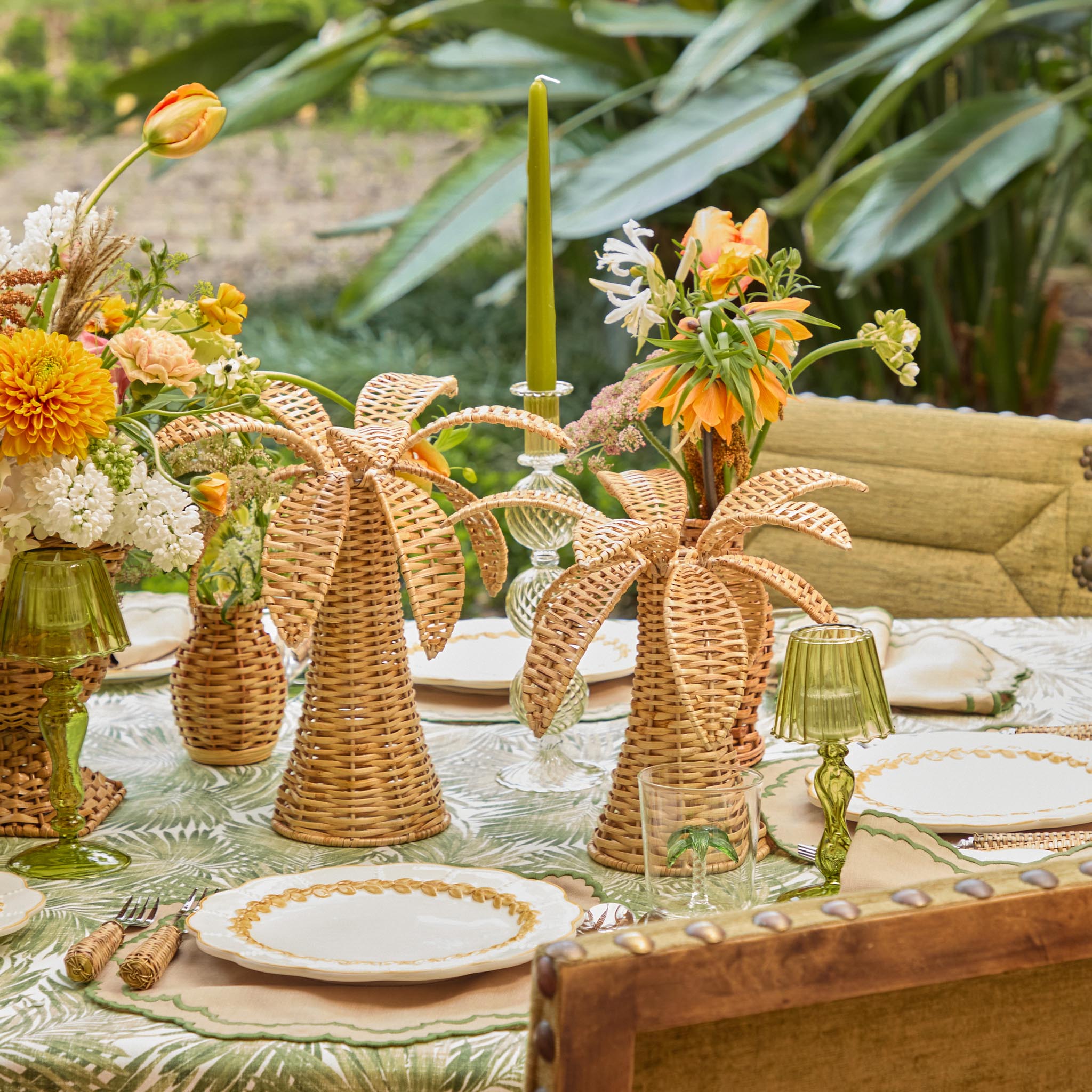 Small Rattan Palm Tree (Pair)