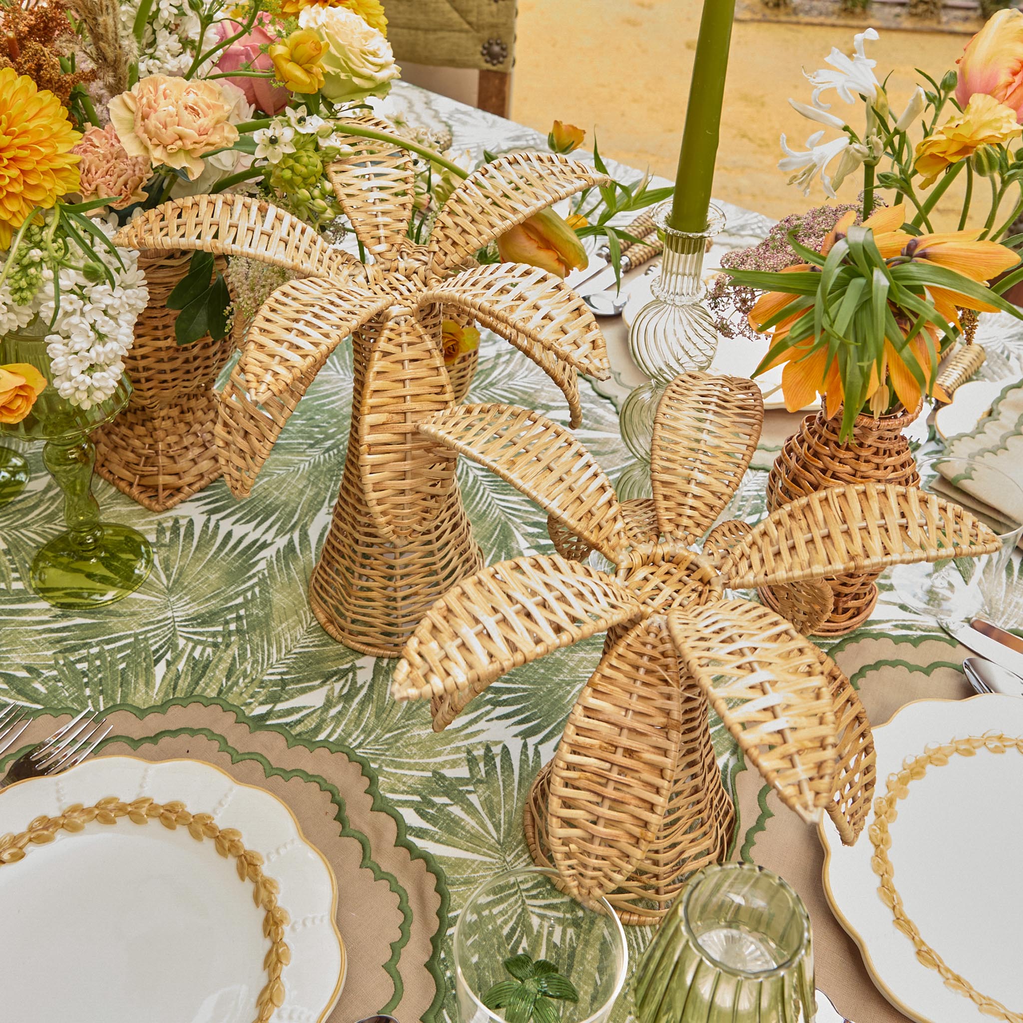 Small Rattan Palm Tree (Pair)