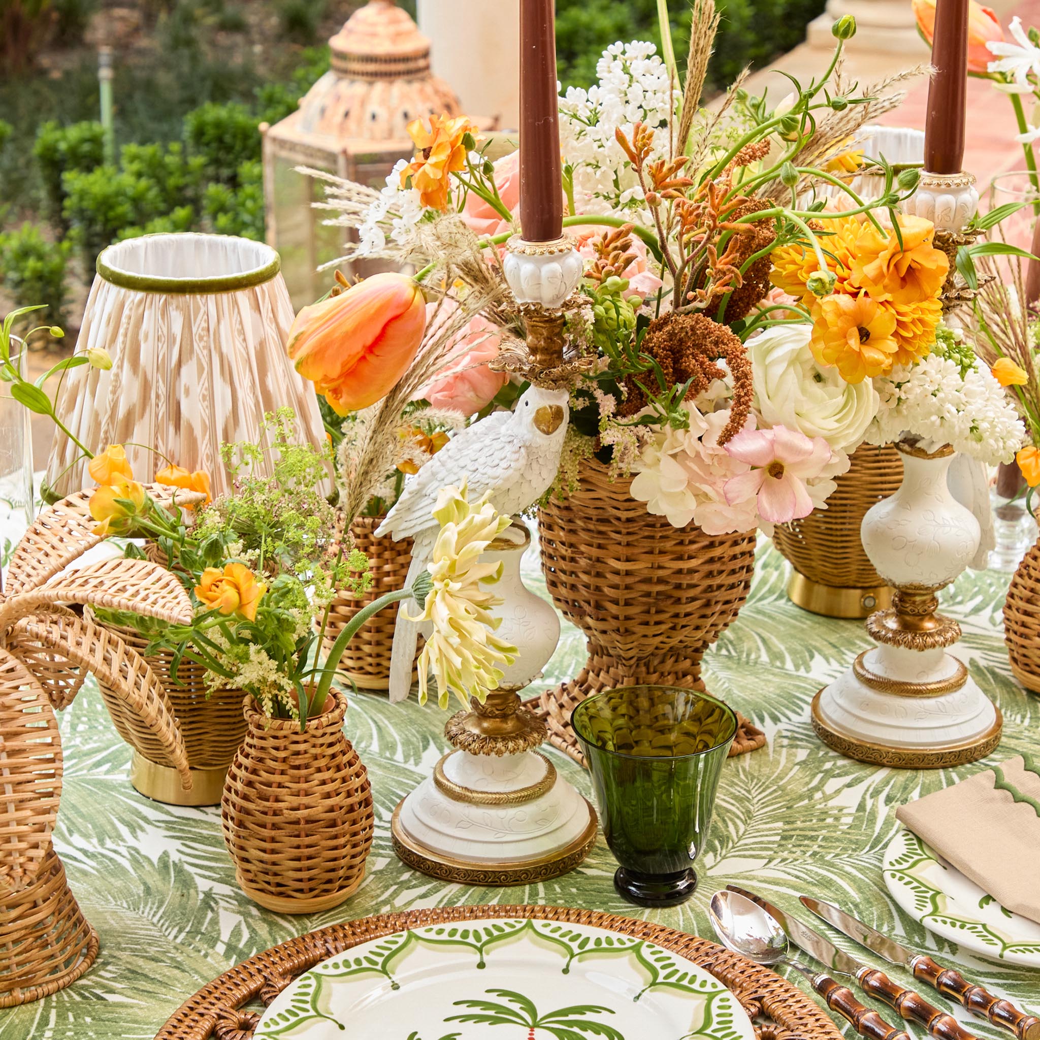 White Parrot Candle Holder (Pair)