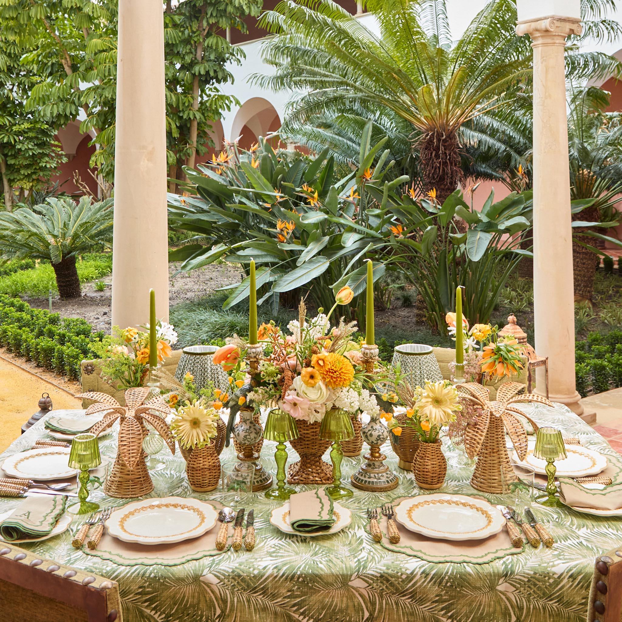 Olive Green Lotus Lampshade (18cm)