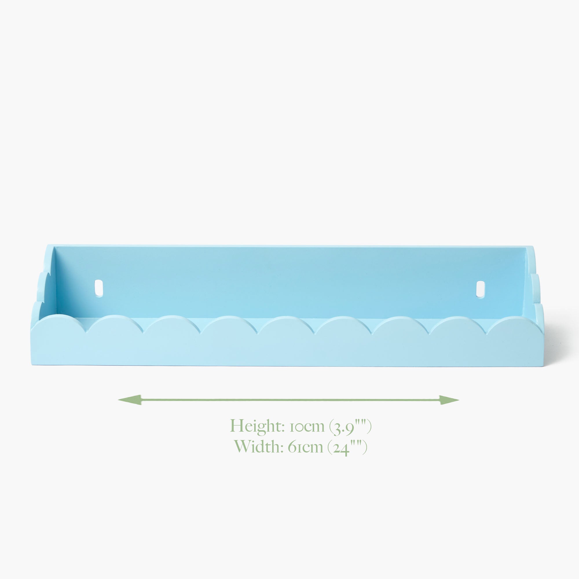 Soft Blue Scalloped Lacquer Shelf