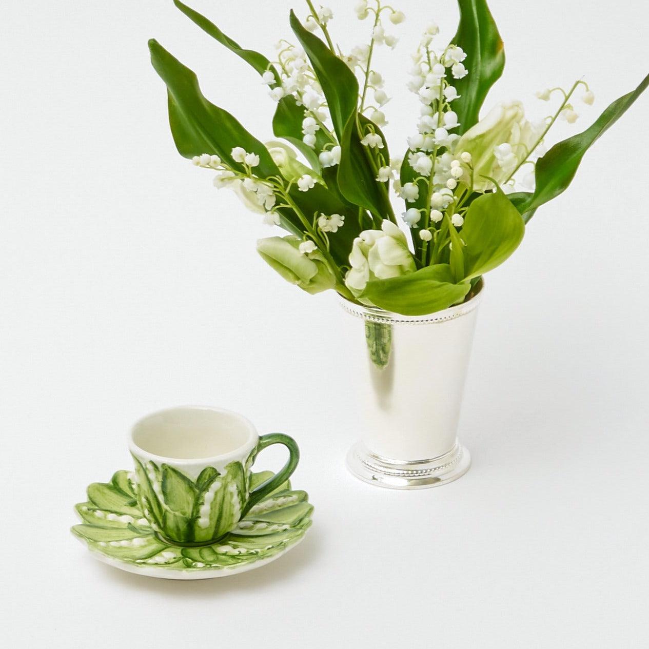 Lily of the Valley Espresso Cup & Saucer - Mrs. Alice