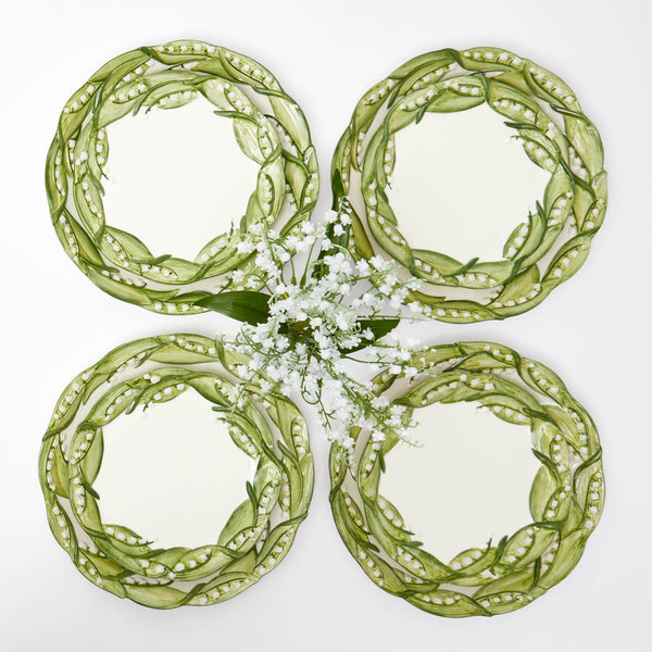 Lily of the Valley Dinner & Starter Plates (Set of 4)