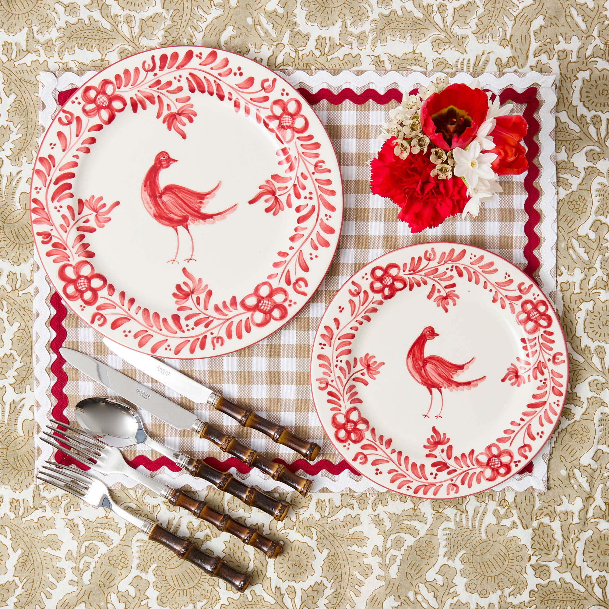 Martha Red Dinner & Starter Plates (Set of 8)