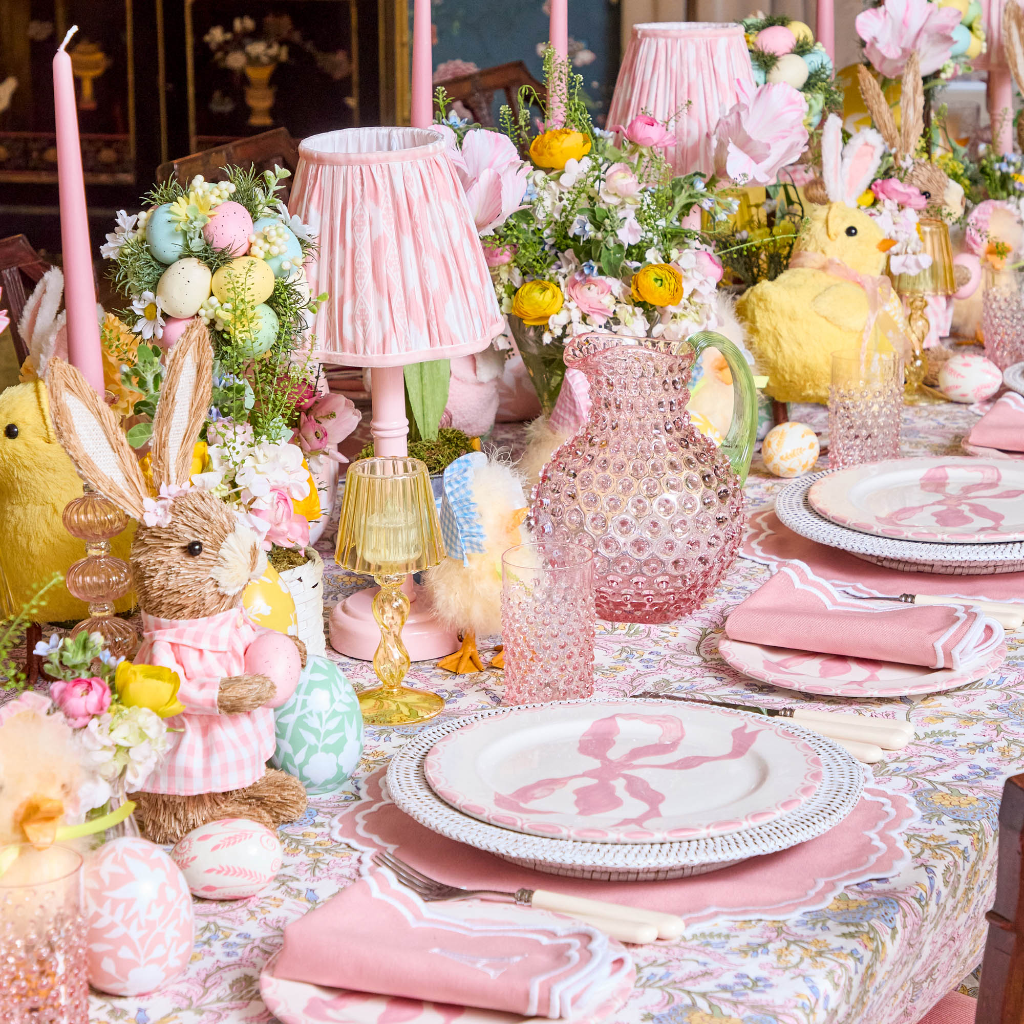 Rose Hobnail Jug with Emerald Handle