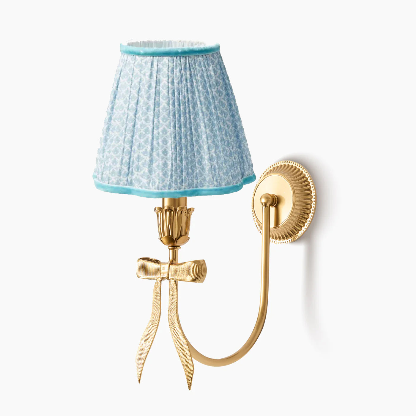 Marilyn Bow Rechargeable Wall Light with Soft Blue Lotus Shade (18cm)