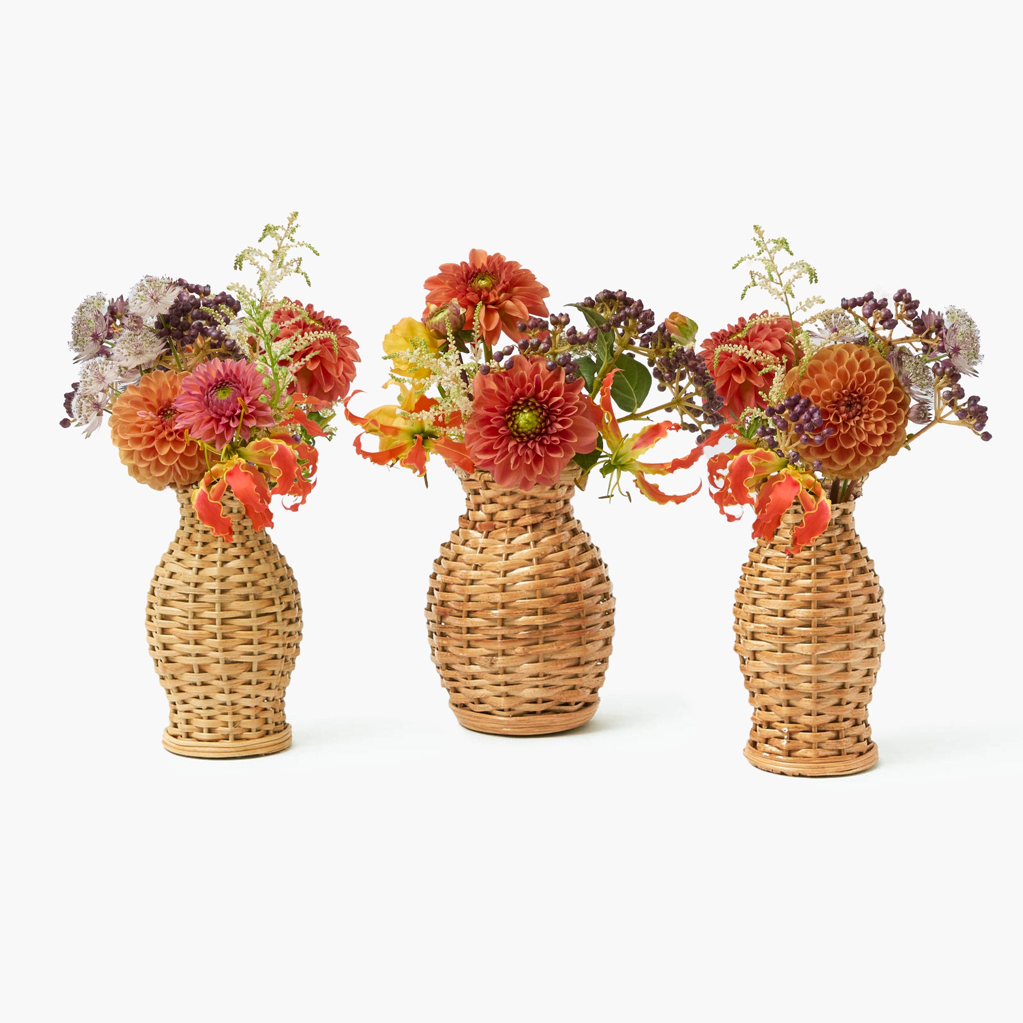 Mini Natural Rattan Vase (Set of 3)