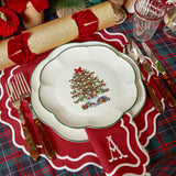 Elevate your Christmas dining with the whimsical and enchanting Mrs. Alice Christmas Tree Starter Plate Set - a simple yet stylish statement of holiday delight with a festive twist.