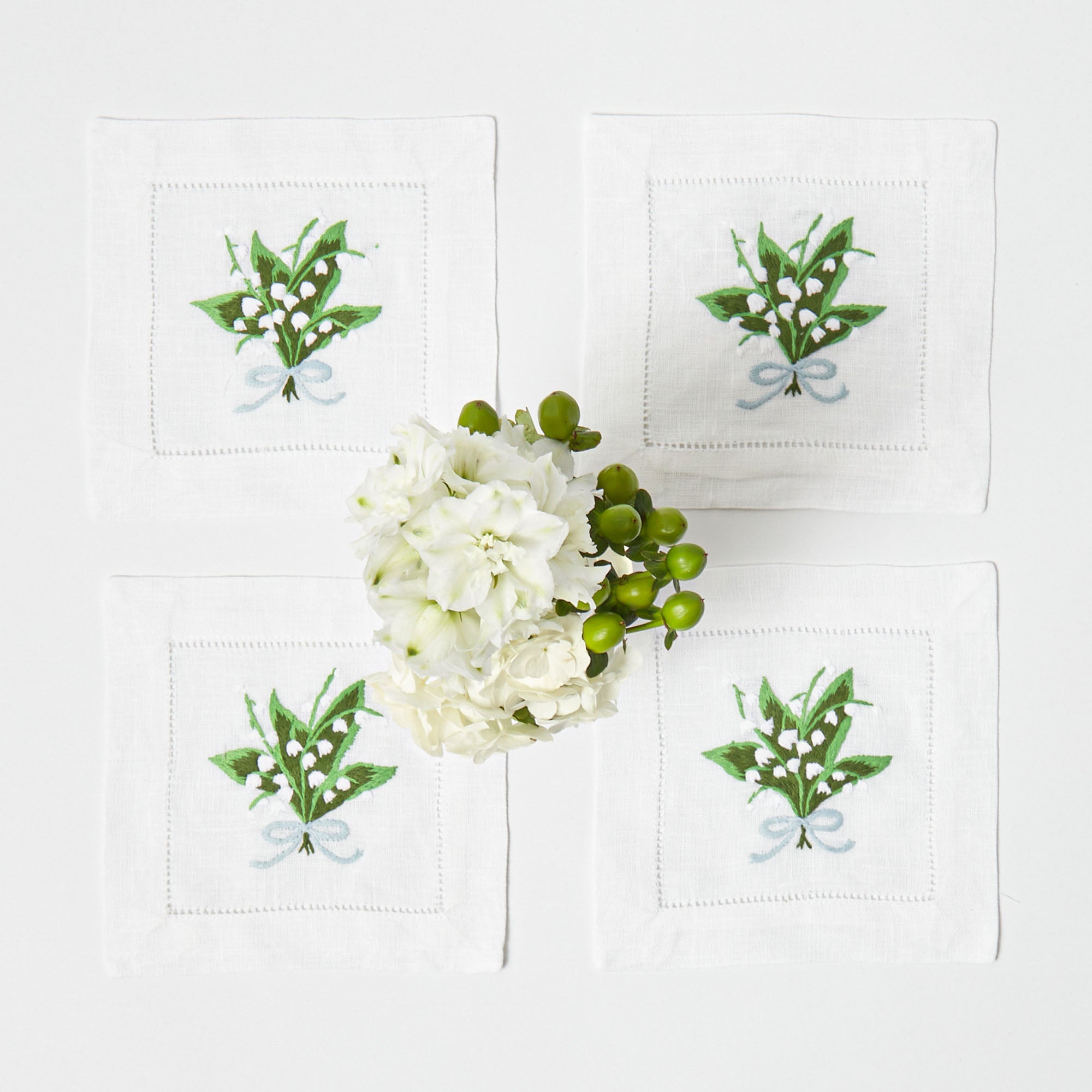 Elevate your cocktail parties and gatherings with these exquisite Lily of the Valley Cocktail Napkins.