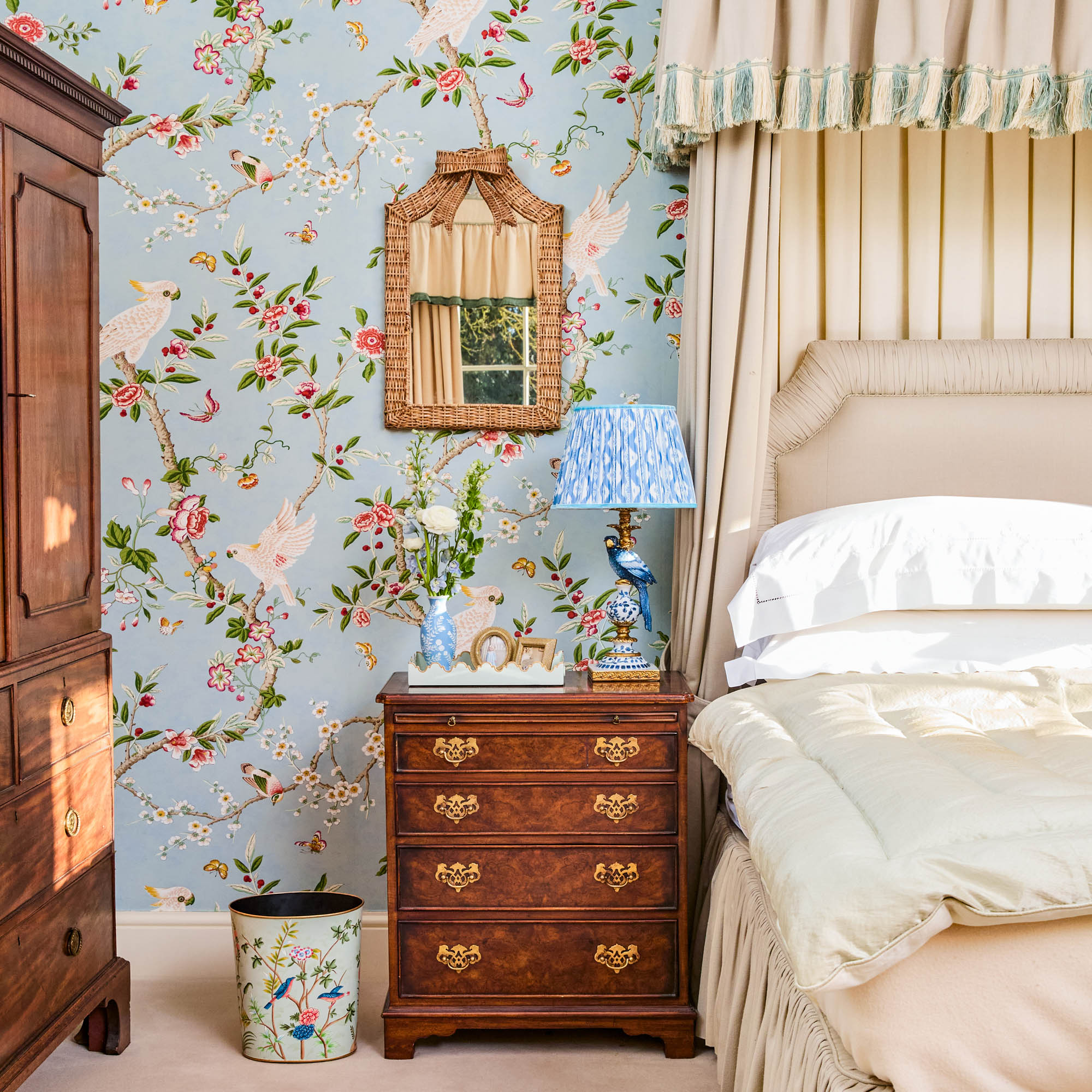 Small Celine Bow Rattan Mirror