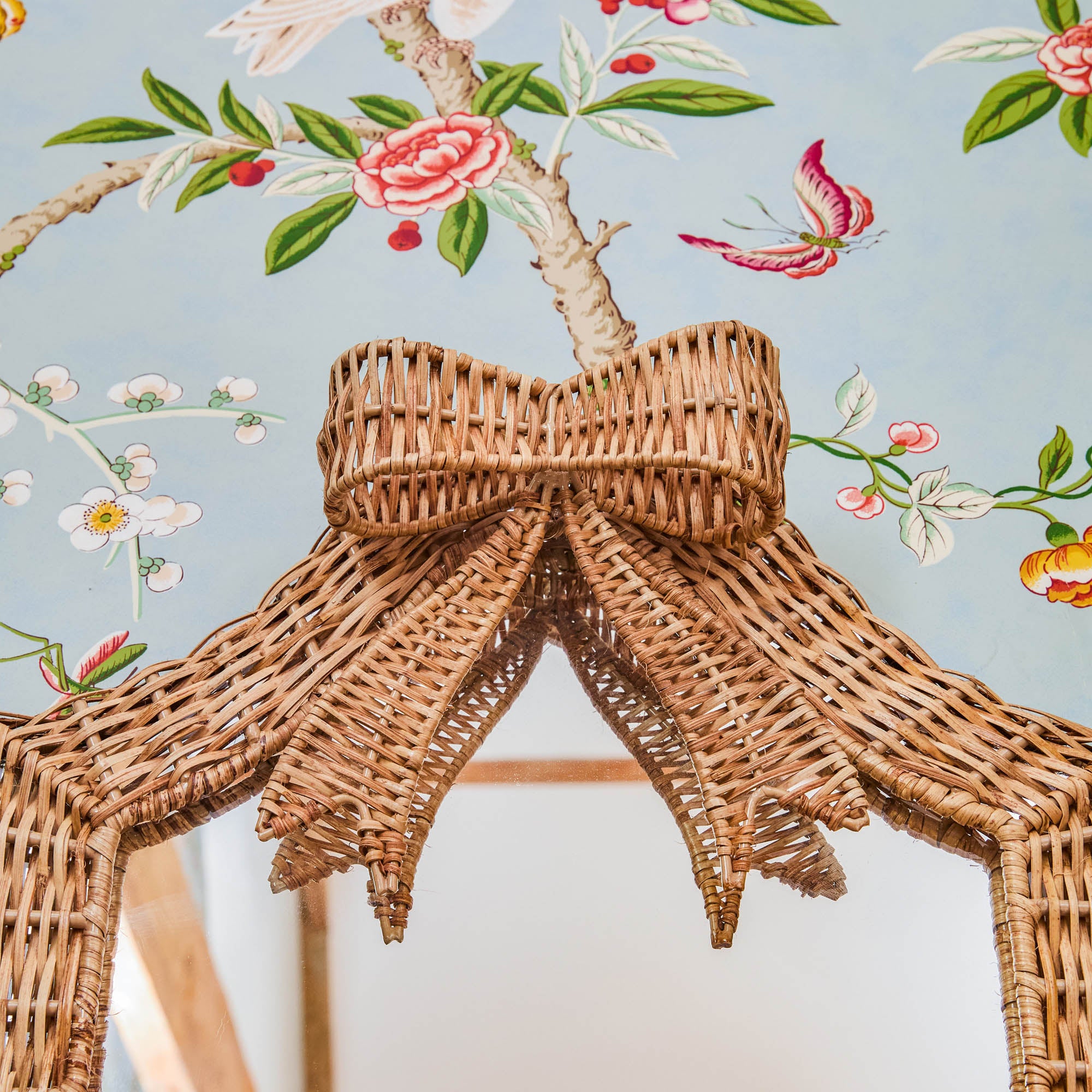 Small Celine Bow Rattan Mirror