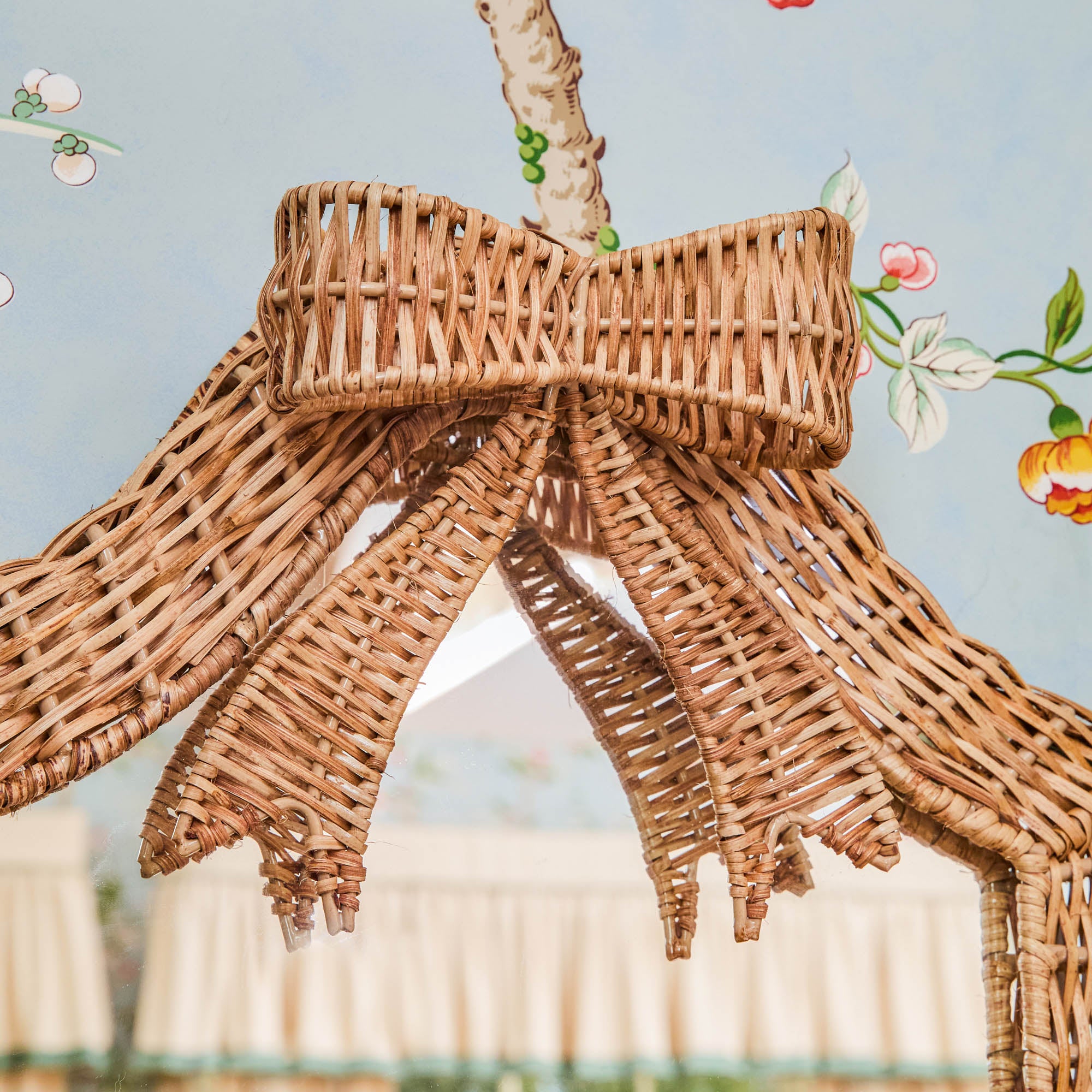 Small Celine Bow Rattan Mirror